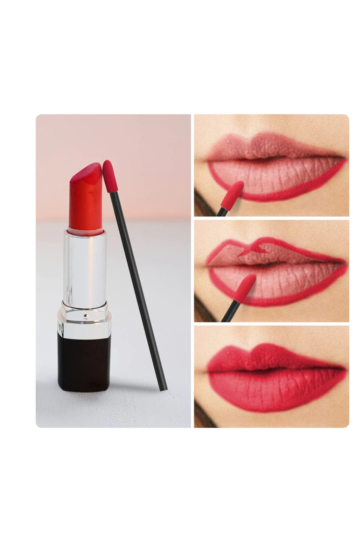 HelloBeautiful 100 Adet Tek Kullanımlık Dudak Fırçası Ruj Aplikatörü Dudak Aplikatörü Far Concealer Fırçası