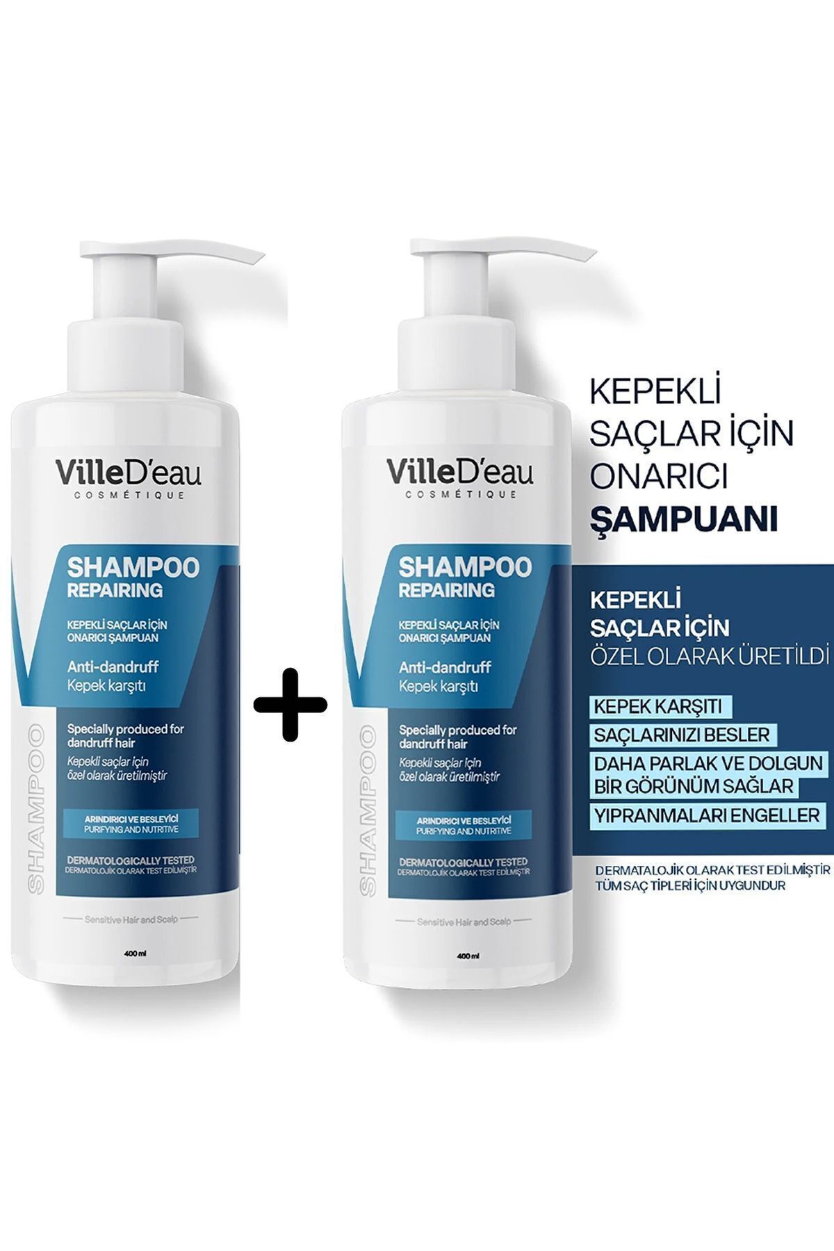 ville d'eau 2 Adet Kepekli Kaşıntılı Ve Egzamalı Saçlar Için Onarıcı - Arındırıcı Ve Besleyici Şampuan 400ml