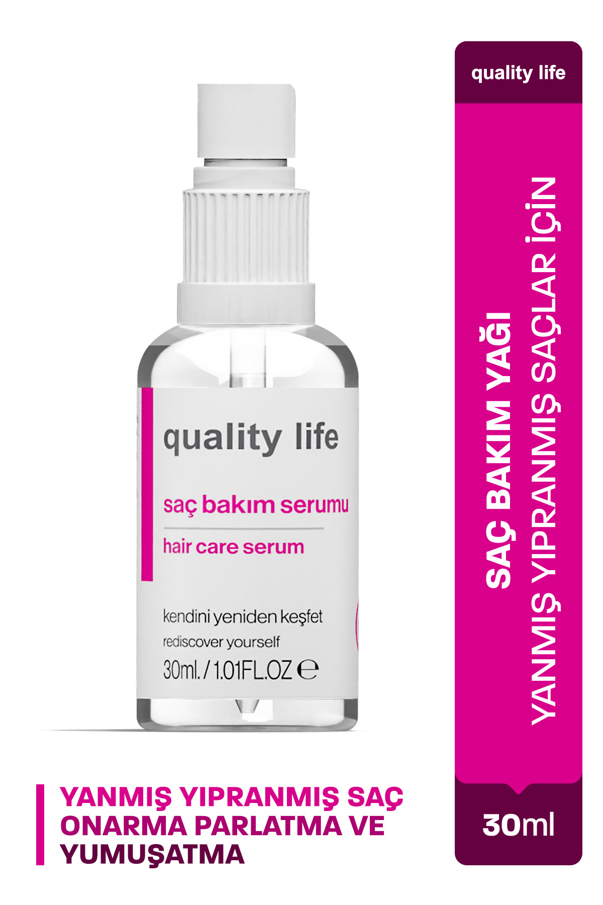 Quality Life Yanmış Yıpranmış Saçlar İçin Saç Bakım Yağı Serumu Argan Keratin Saç Bakımı Hair Care Oil Yağları