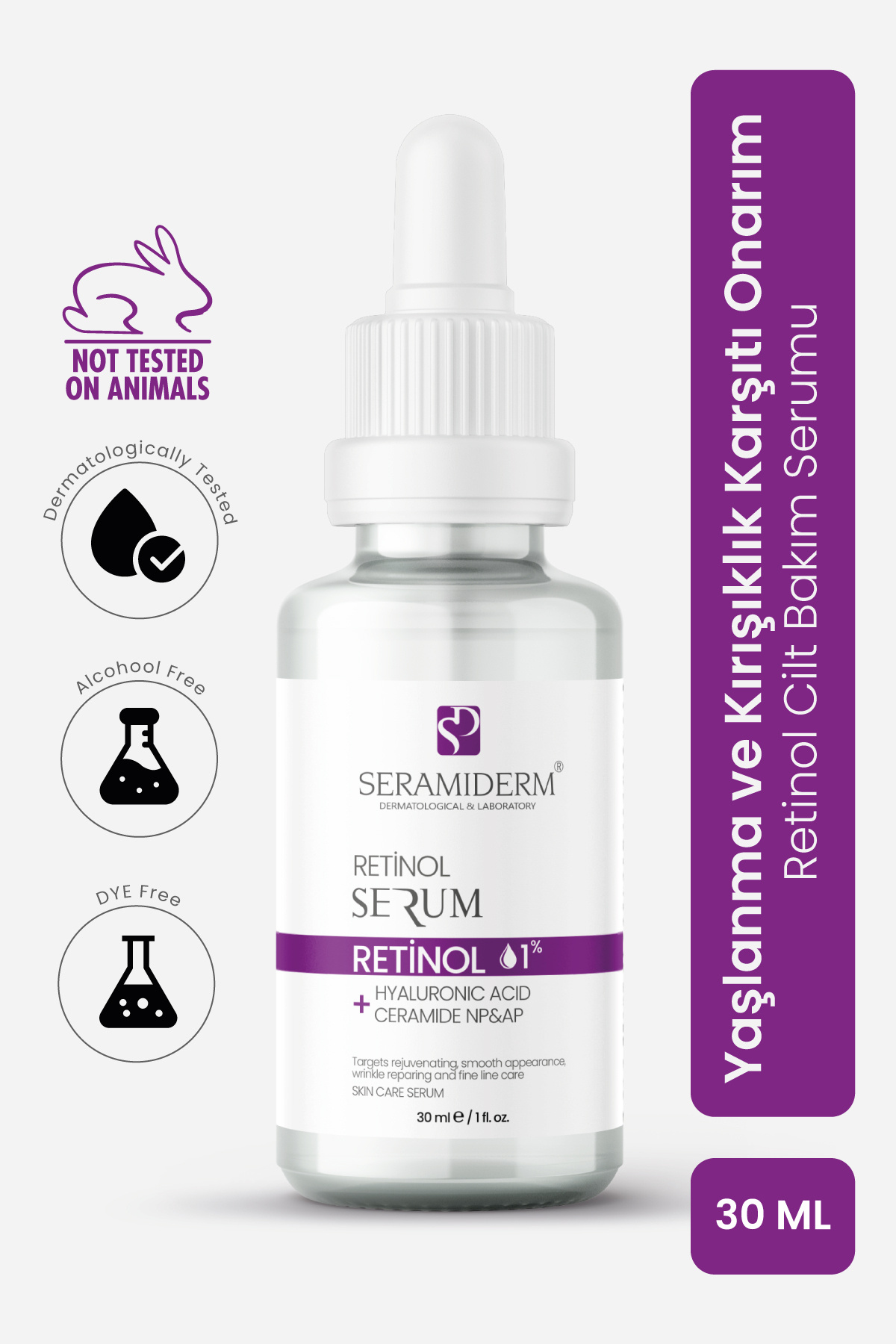SERAMİDERM Dermatological & Laboratory Yaşlanma ve Kırışıklık Karşıtı Onarıcı Retinol Cilt Bakım Serumu 30 ml