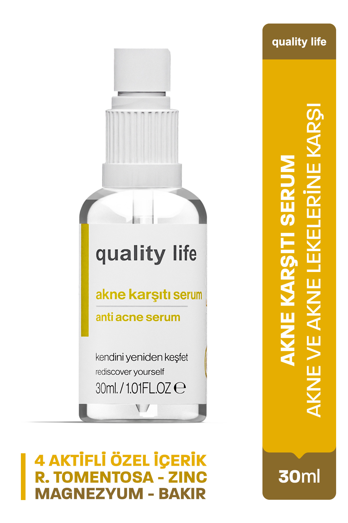 Quality Life Sivilce ve Akne Karşıtı Serumu 4 Aktifli - Kurutucu Giderici İzi Komedon Siyah Nokta Leke İz İzleri