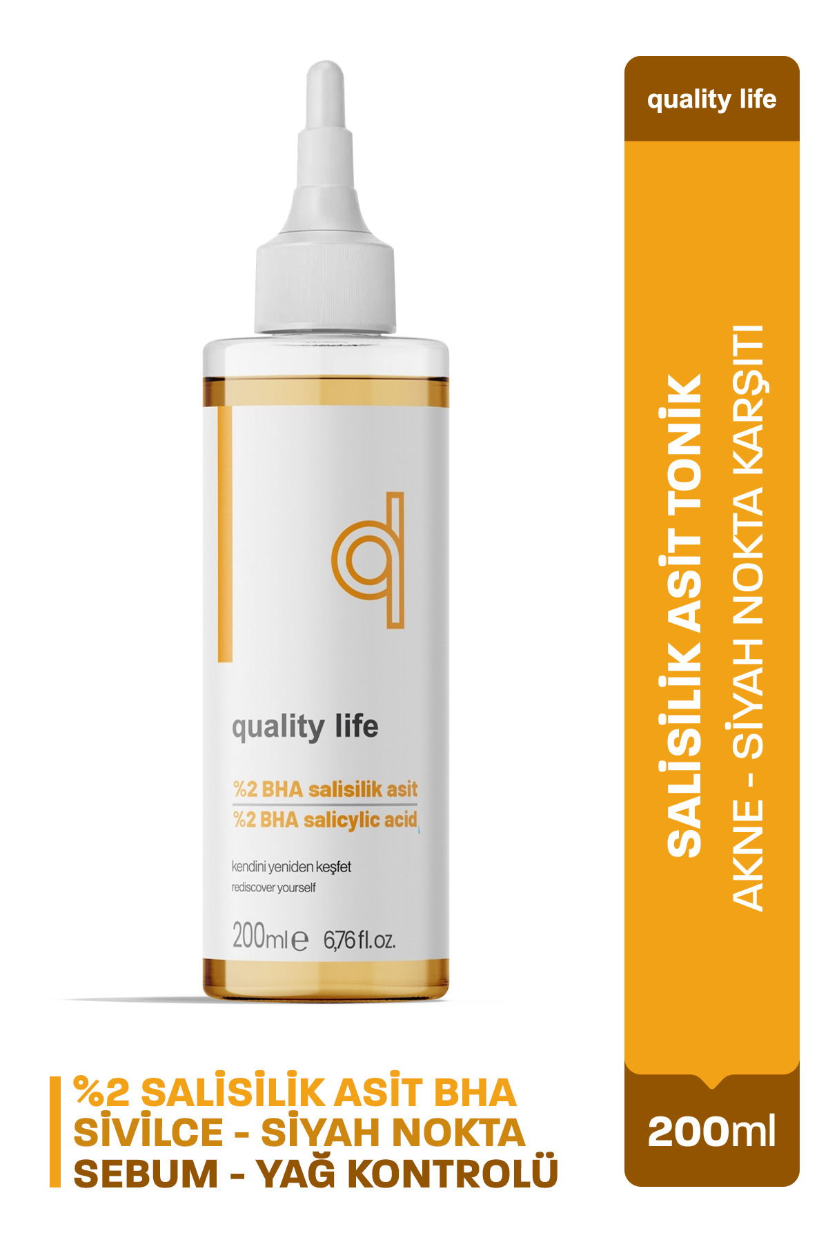 Quality Life Salisilik Asit Tonik - Gözenek Sıkılaştırıcı Sivilce ve Akne Karşıtı Siyah Nokta Temizleme - AHA BHA