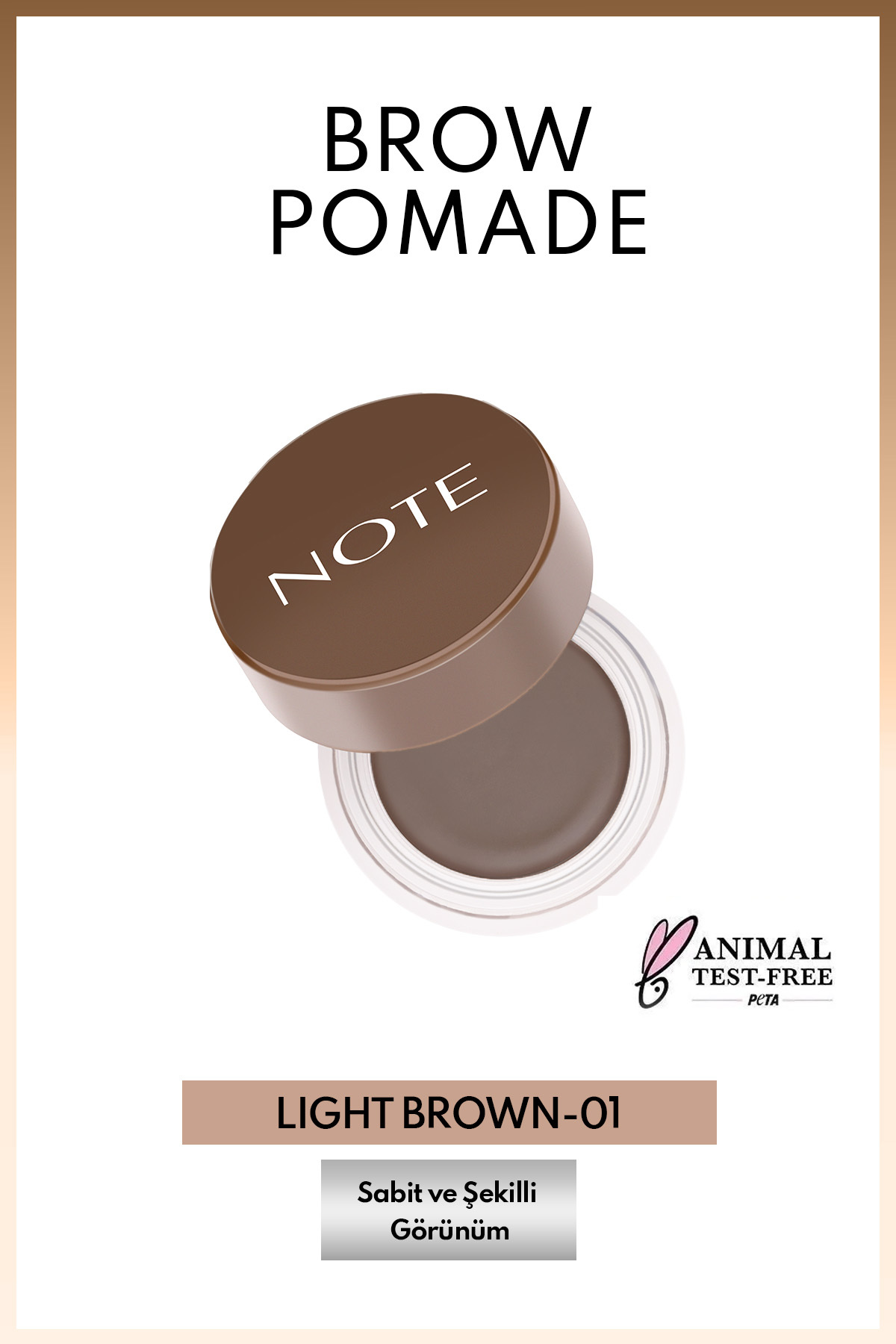 NOTE Brow Pomade Kalıcı Kaş Pomadı - 01 Light Brown - Açık Kahverengi