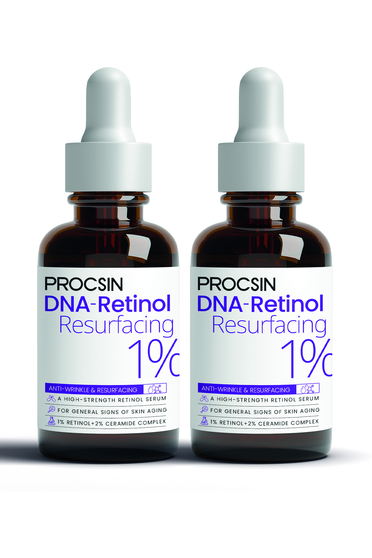 PROCSIN Hydro Solution %1 Retinol + Ceramide Yoğun Kırışıklık Karşıtı + Yenileyici Serum 30ML x2