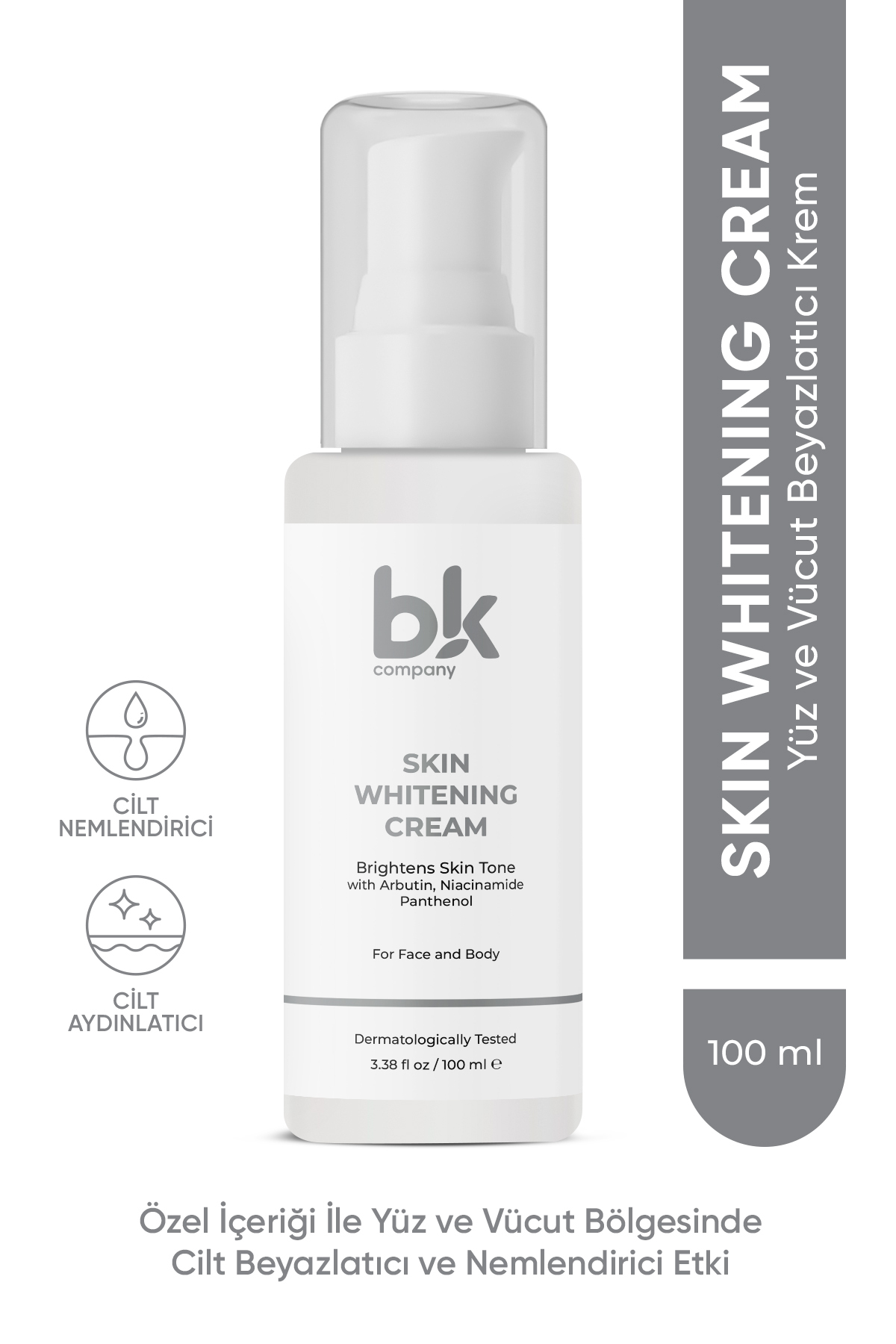 BK COMPANY Tüm Vücut Diz Dirsek Koltuk Altı Bölge Kullanımına Uygun Cilt Beyazlatıcı Bakım Krem 100 ml