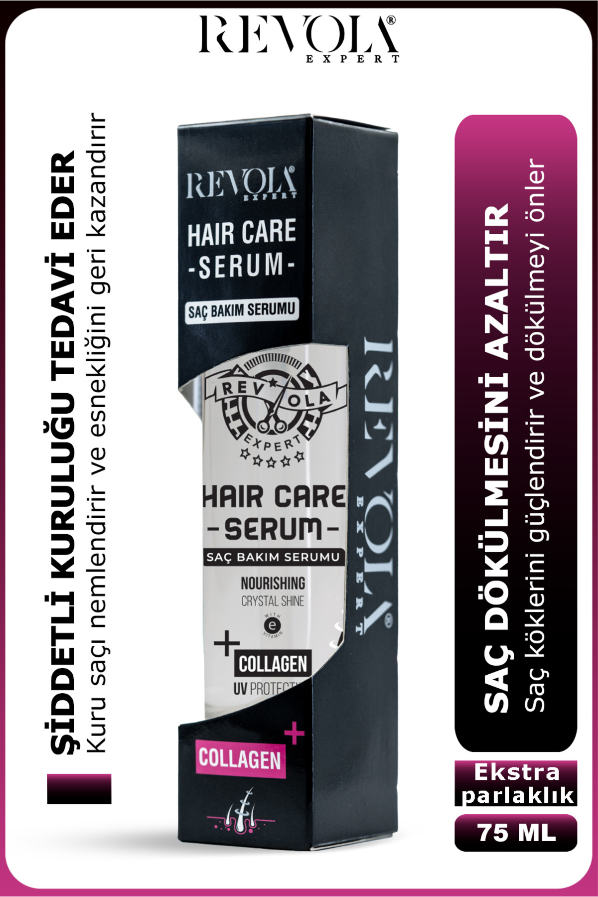 REVOLA EXPERT COLLAGEN HAIR CARE SERUM 75 ML saç bakım serumu saç parfümü etkisi saç bakım yağı kolajken