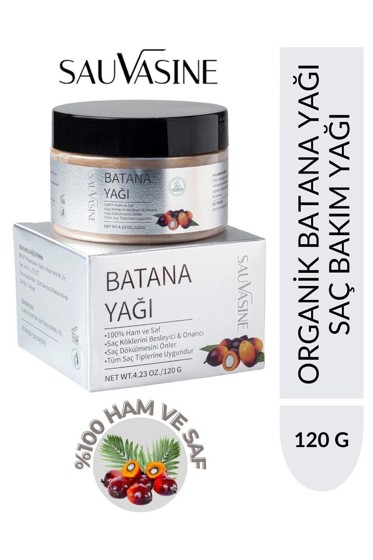 Sauvasine Batana Oil (Batana Yağı) Saf Saç Bakım Yağı 120 g | %100 Organik & Ham ve Katkısız