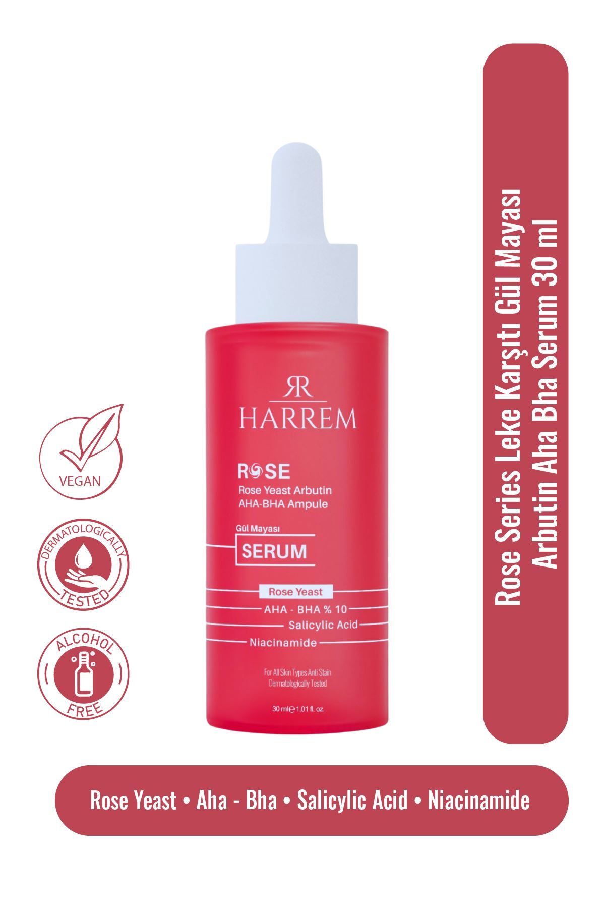 Harrem Rose Series Leke Karşıtı Gül Mayası Arbutin Aha Bha Serum 30 ML