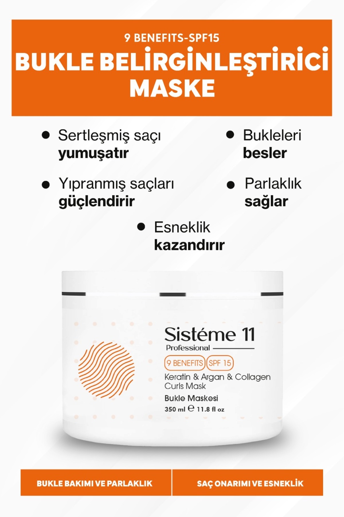 Sistéme 11 Sisteme 11 Bukle Belirginleştirici Saç Maskesi 350 ml