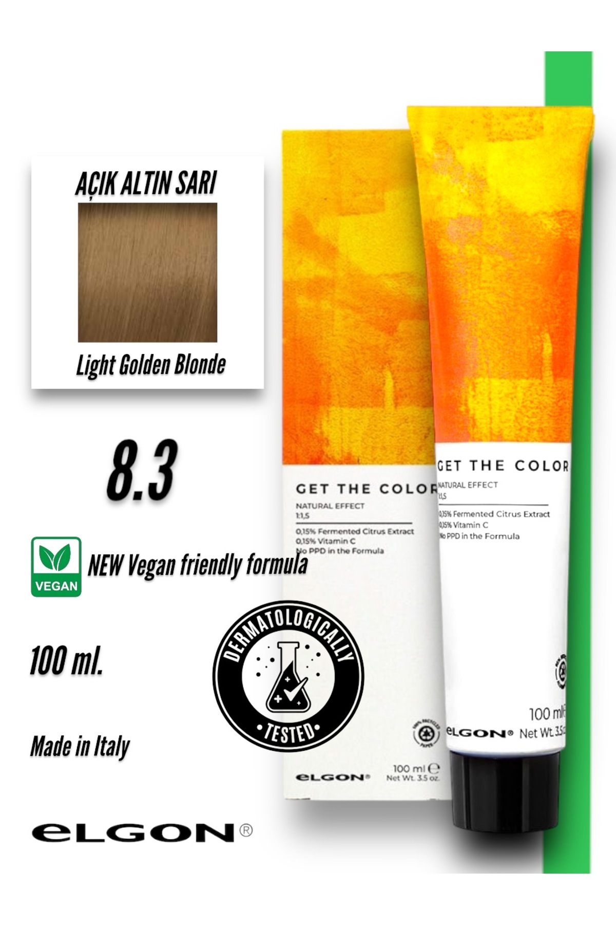 Elgon Get The Color 8.3 Profesyonel Saç Boyası (100 ml.) (Oksidansız)