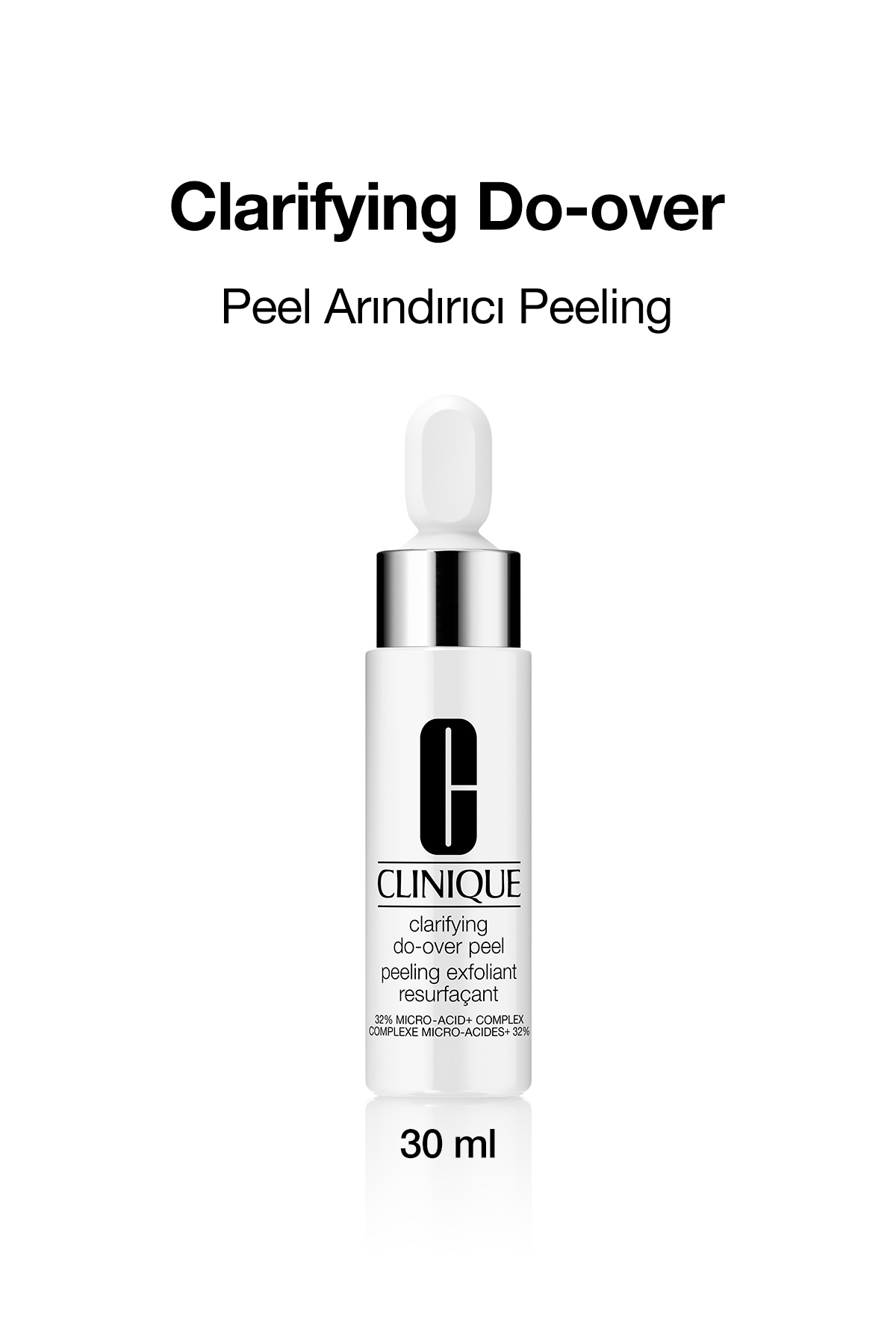 Clinique Arındırıcı Peeling - Clarifying Do-Over Peel 30ml |AHA/BHA/PHA içeren Mikro-Asit+ Kompleksi