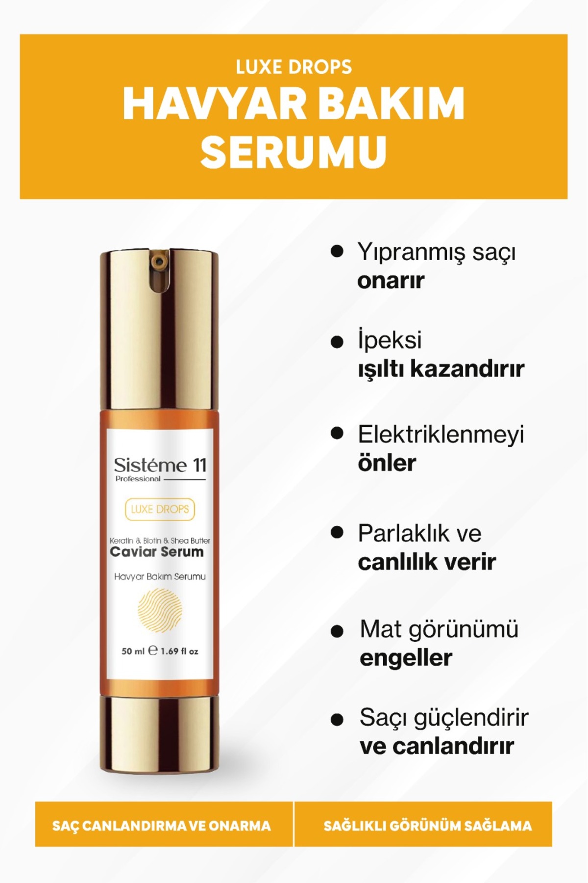 Sistéme 11 Sisteme 11 Havyar Saç Bakım Serum 50 ml