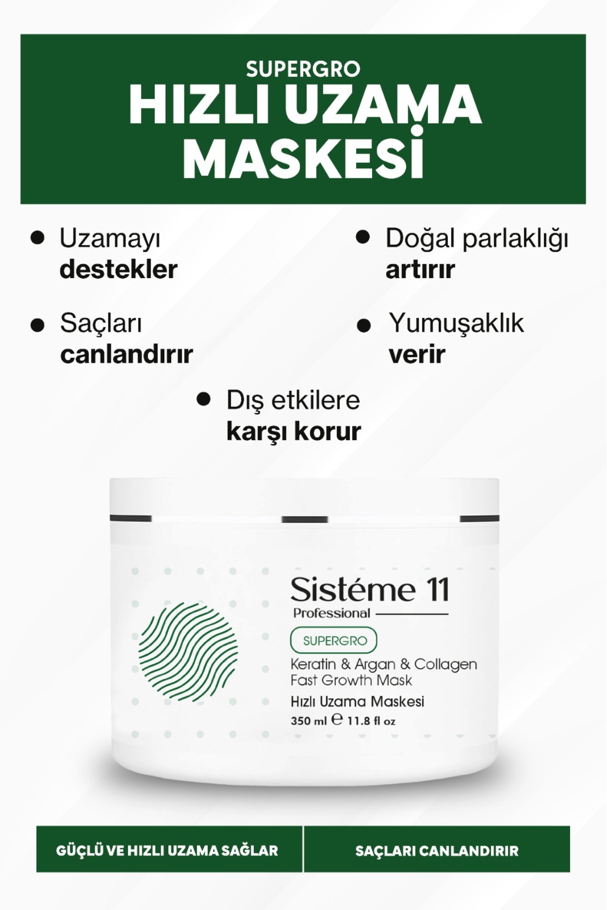 Sistéme 11 Sisteme 11 Hızlı Uzama Saç Maskesi 350 ml