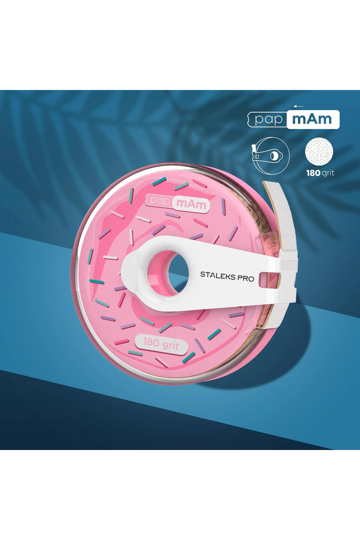 STALEKS Metal Taban Giydirmeli Papmam Rulo Zımpara 180 Grit Beyaz ATC-180W