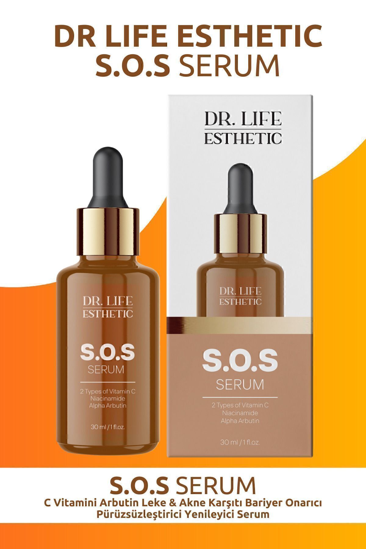 lifeesthetic C Vitamini Arbutin Leke & Akne Karşıtı Bariyer Onarıcı Pürüzsüzleştirici Yenileyici Serum 30 Ml