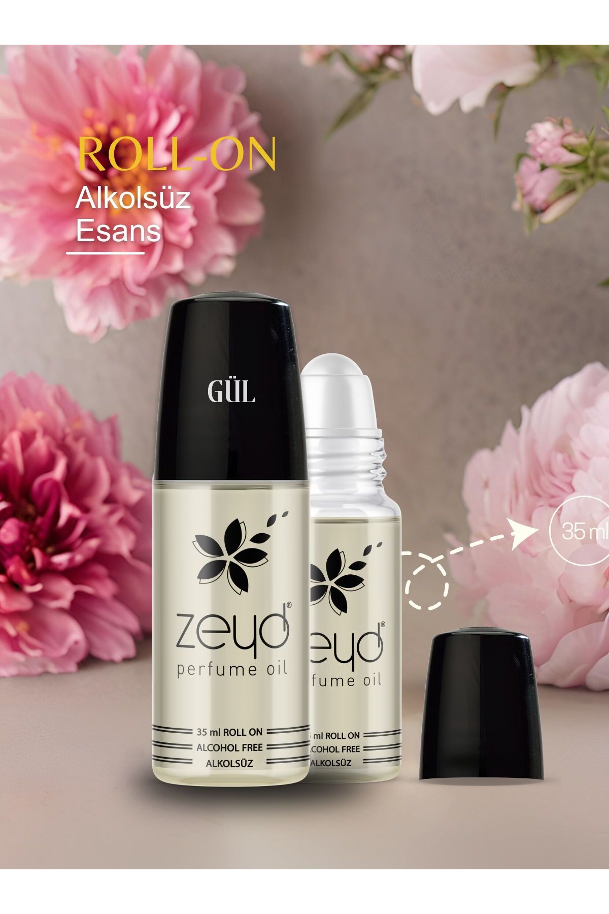 zeyd Gül Kokusu Alkolsüz Esans 35 ml Parfüm Esansı Roll-on EDP Esansiyel Yağ Unisex