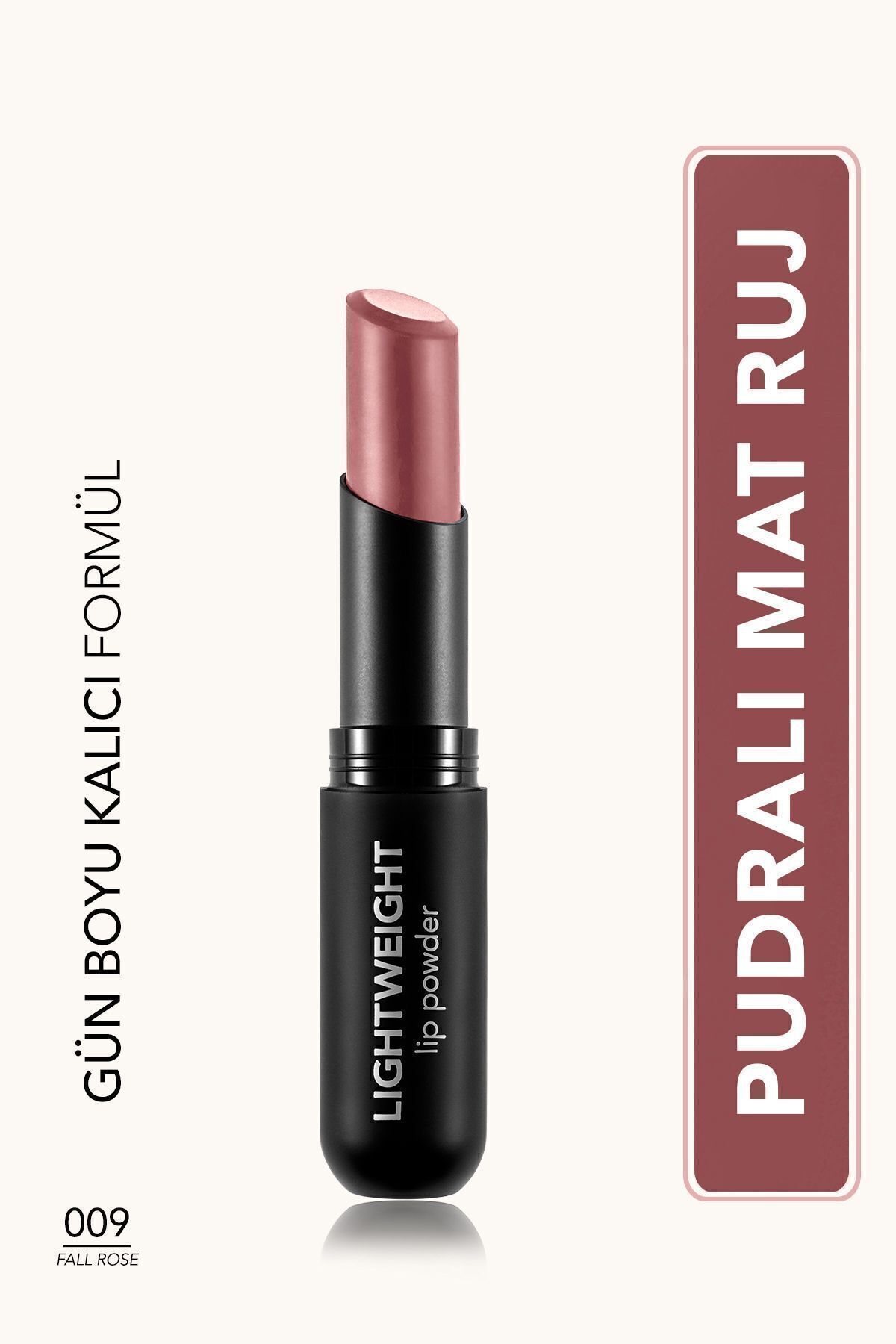 Flormar Ultra Hafif Mat Ruj (BUZLU ANTİK PEMBE) - Lightweight Lip Powder - 009 Fall Rose - 8682536061803