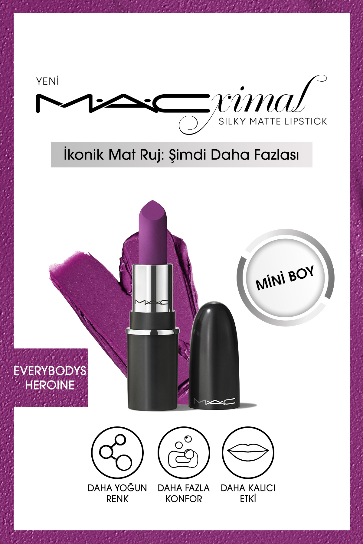 M.A.C MACximal Mini MAC Silky Matte Lipstick-EVERYBODY'S HEROINE