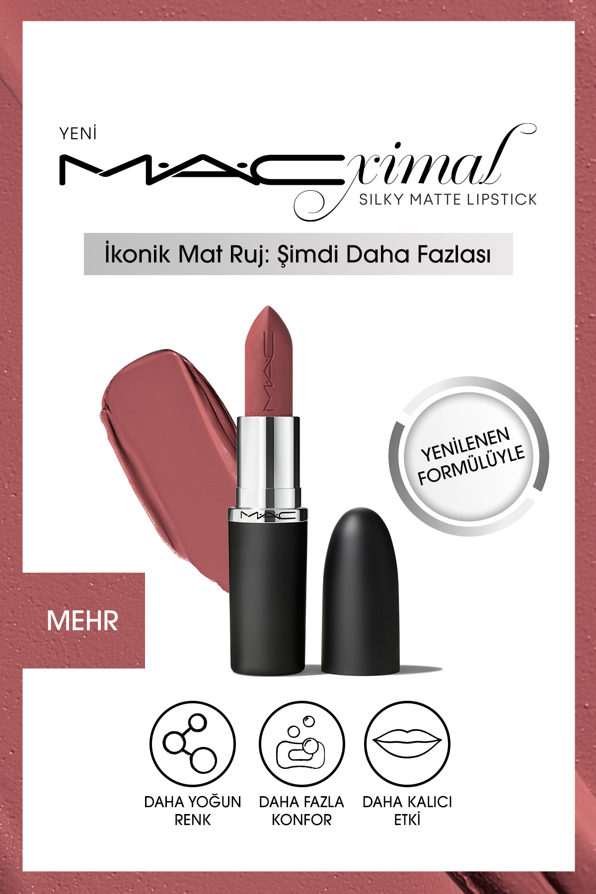 M.A.C M·a·cxımal Silky Matte Lipstick Nemlendirme Etkili Yoğun Renk Sağlayan Ruj - Mehr