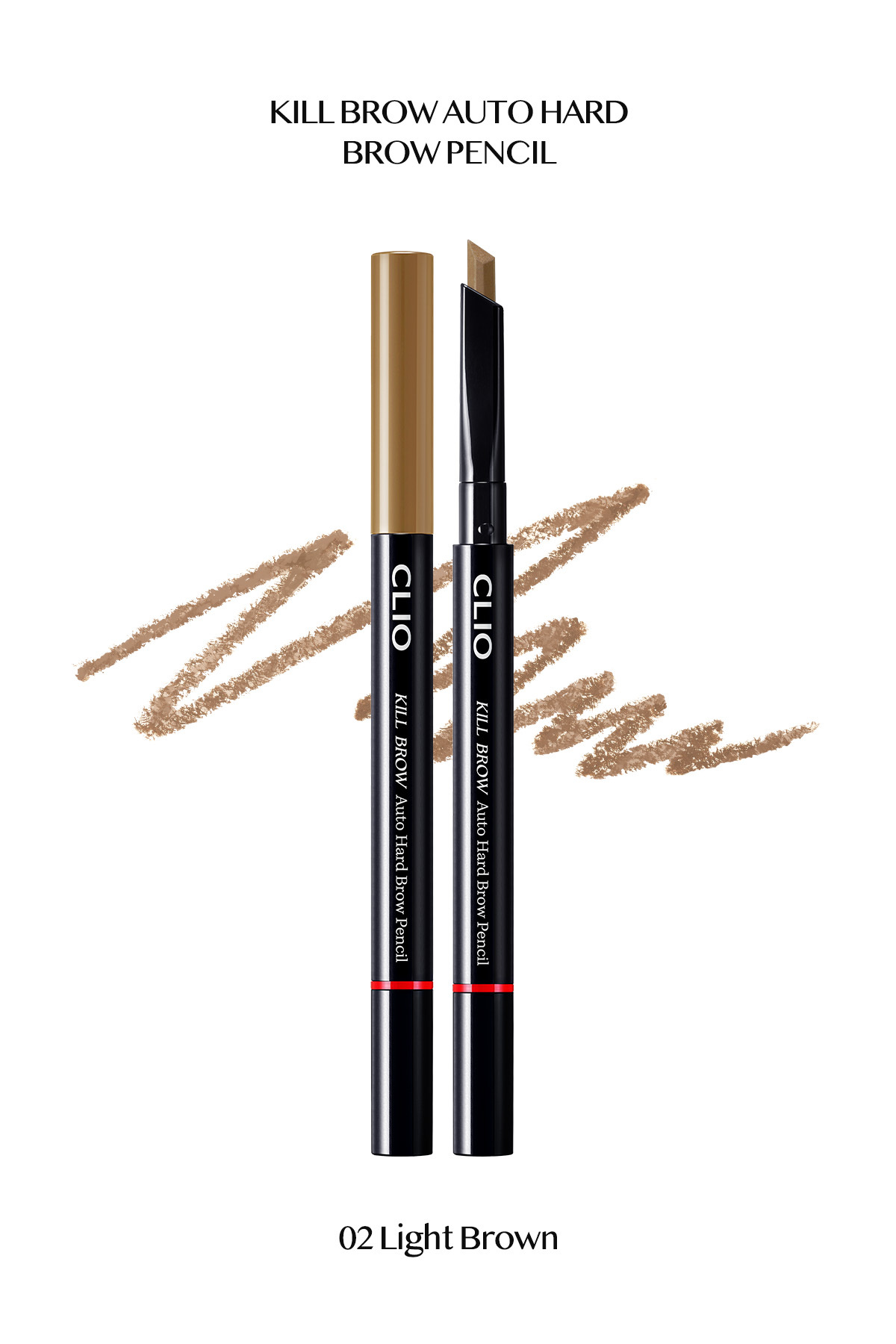 CLIO İnce Altıgen Uçlu Kaş Kalemi CLIO Kill Brow Auto Hard Brow Pencil (02 Light Brown)