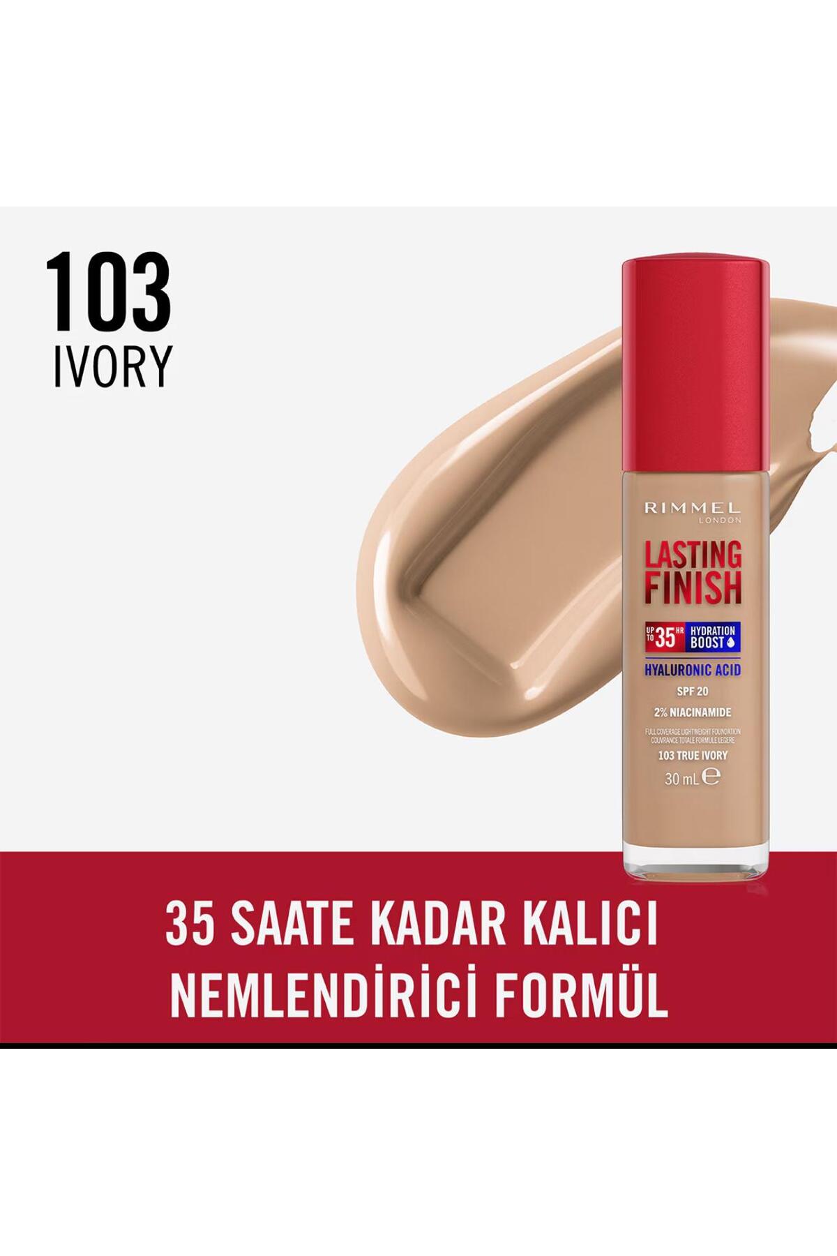 RIMMEL LONDON Fondöten - Lasting Finish Foundation 103 True Ivory