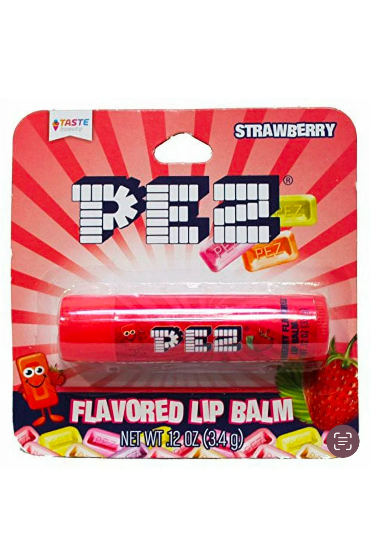TASTE Beauty PEZ Strawberry Flavored Lip Balms 3,4g. Aromalı Dudak Bakım Kremi