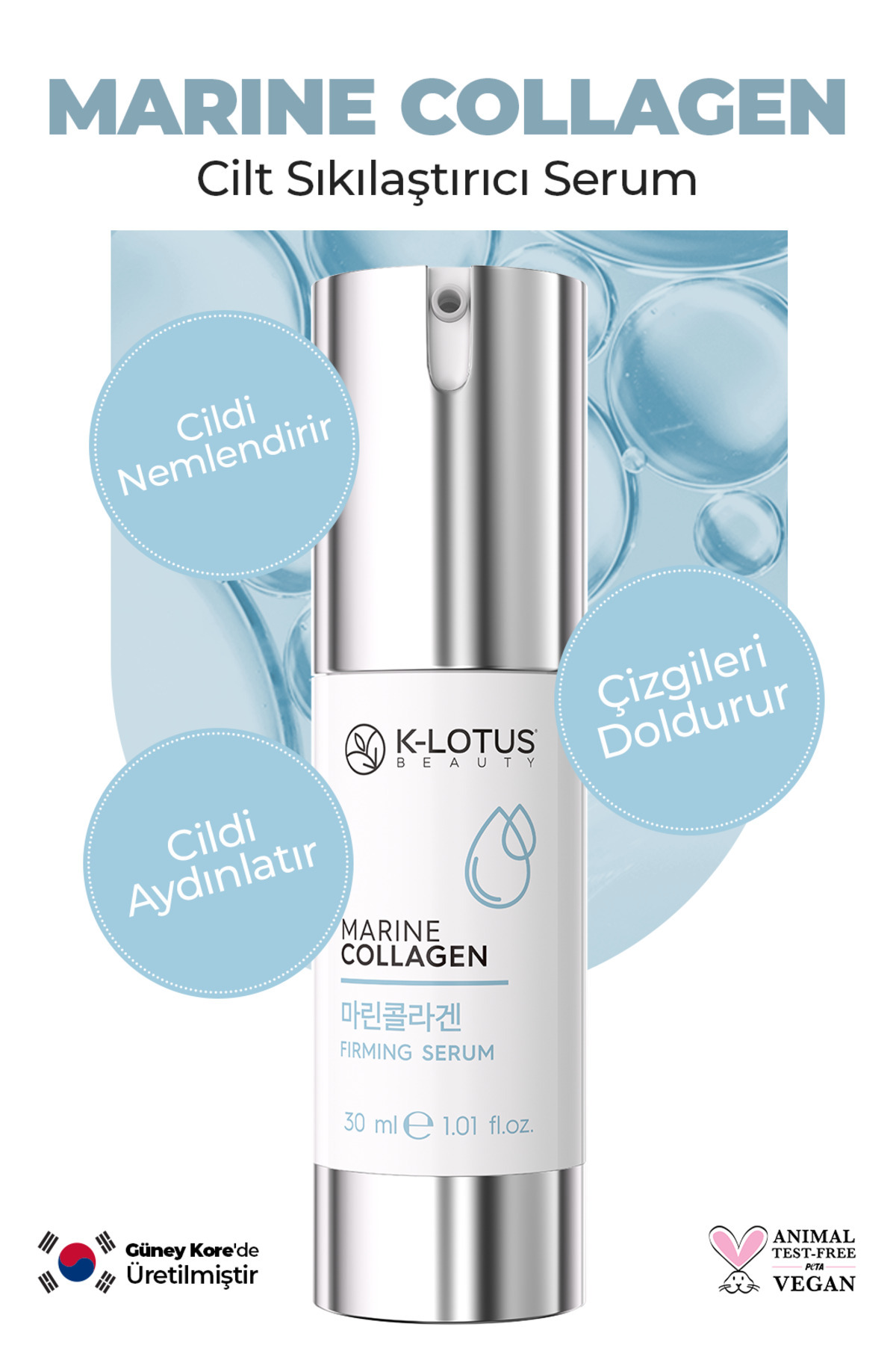 K-Lotus Beauty Marine Collagen Gözenek Sıkılaştırıcı, Aydınlatıcı Ve Kırışıklık Karşıtı Cilt Serumu 30 ml