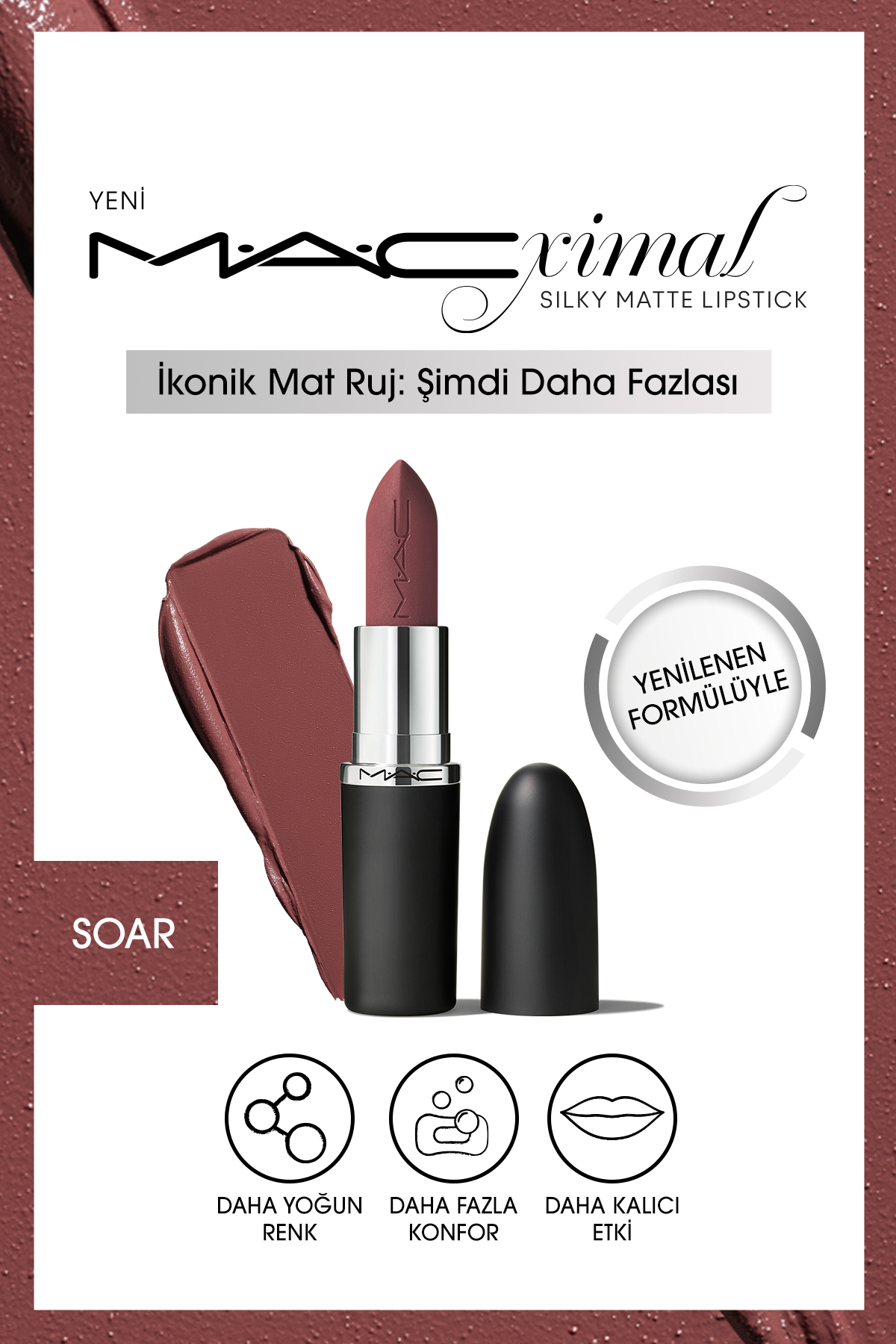 M.A.C M·a·cxımal Silky Matte Lipstick Nemlendirme Etkili Yoğun Renk Sağlayan Ruj - Soar