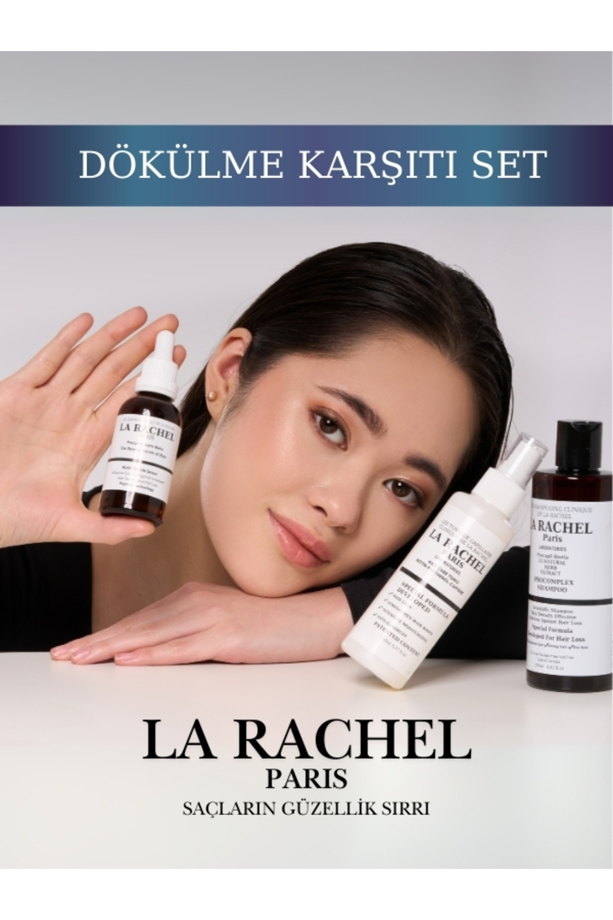 La Rachel Saç Dökülmesine Karşı Geliştirilmiş Bilimsel Saç Bakım Seti Serum-Tonik-Şampaun