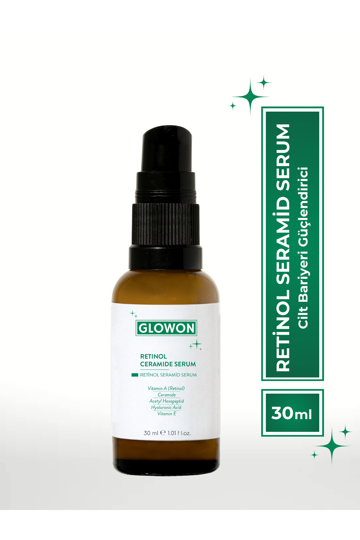 GLOWON Kırışıklık, Ince Çizgi Ve Yaşlanma Karşıtı Retinol Seramid Serum 30 ml