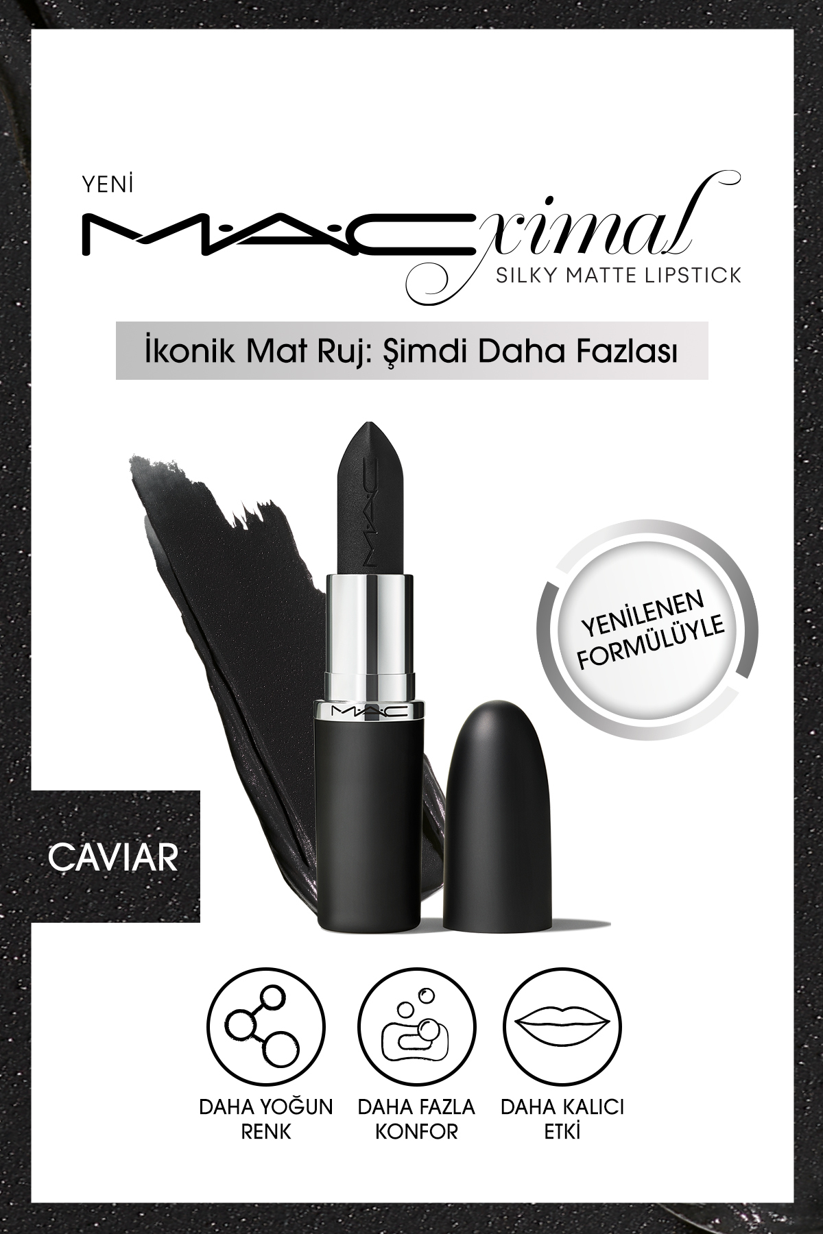 M.A.C CAVİAR 3.5 G M·a·cxımal Silky Matte Lipstick Nemlendirme Etkili Yoğun Renk Sağlayan Ruj