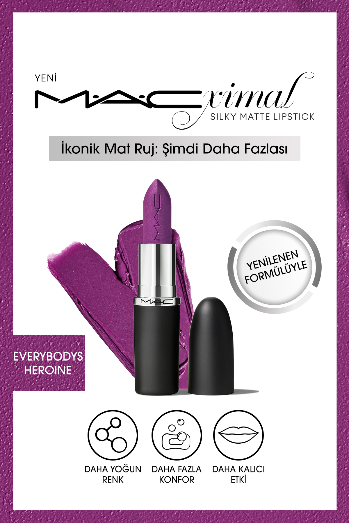 M.A.C M·a·cxımal Silky Matte Lipstick Nemlendirme Etkili Yoğun Renk Sağlayan Ruj - Everybody's Heroine