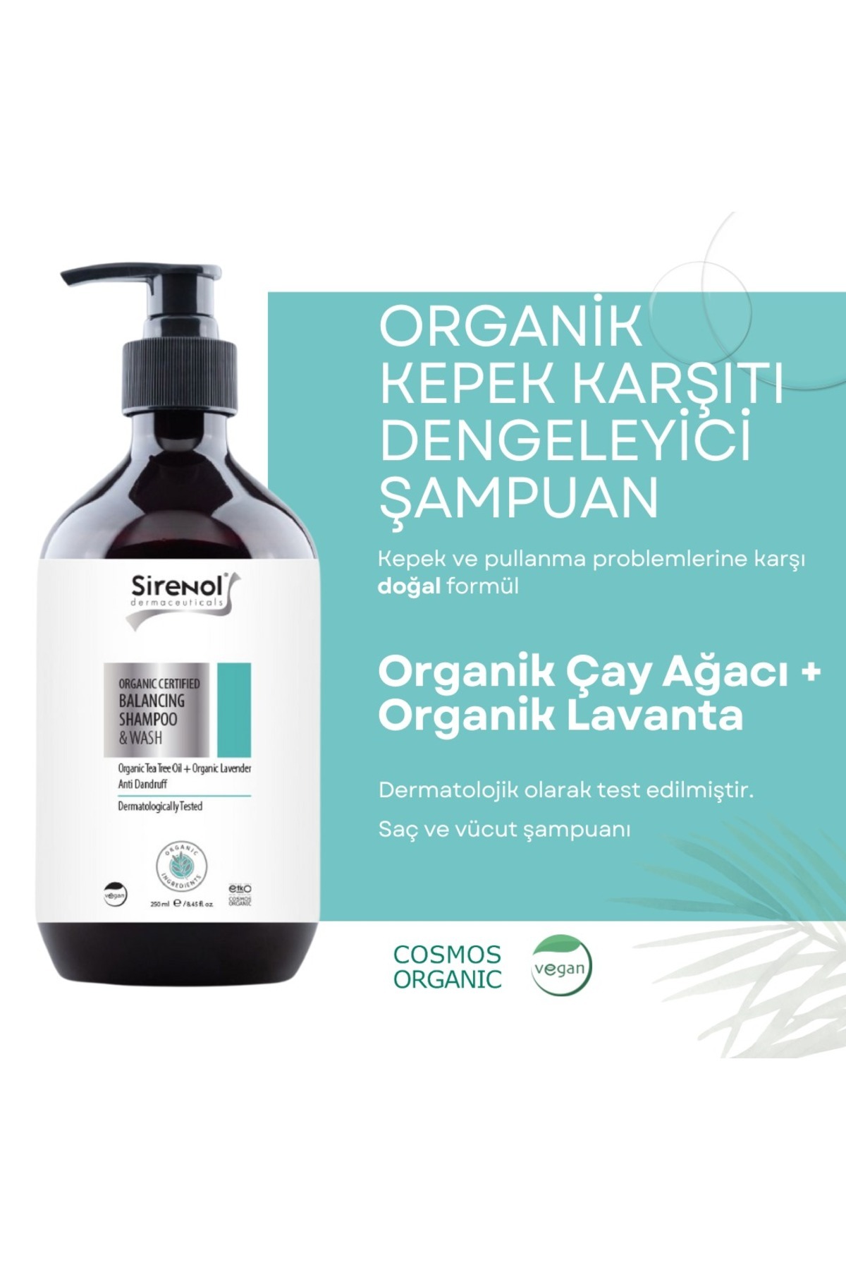 Sirenol Organik Dengeleyici Saç Ve Vücut Şampuanı