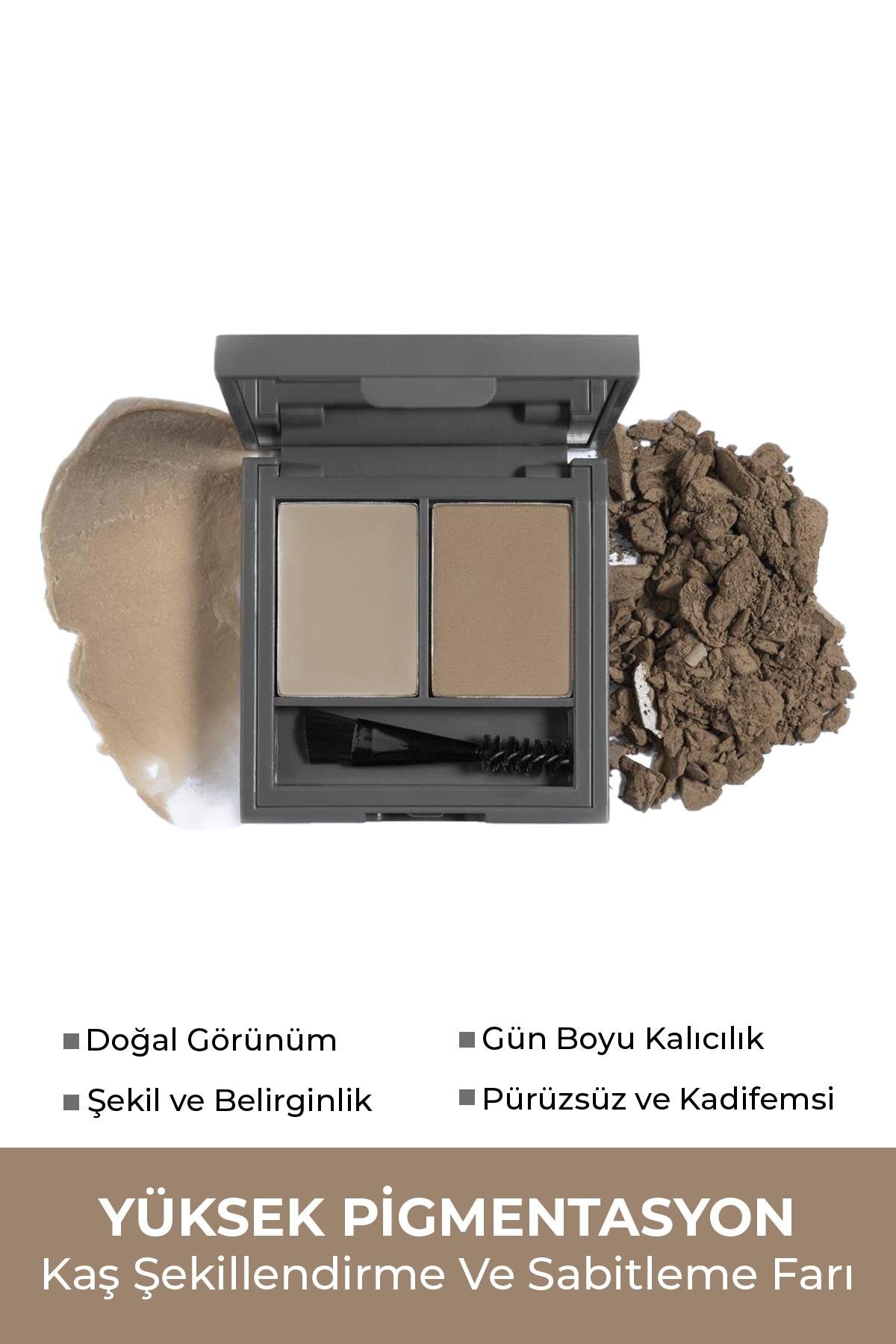 Alix Avien Şekillendirici, Belirginleştirici Açık Kahve Kaş Sabitleme Farı-Perfect Fix Brow Palette 701 Brown