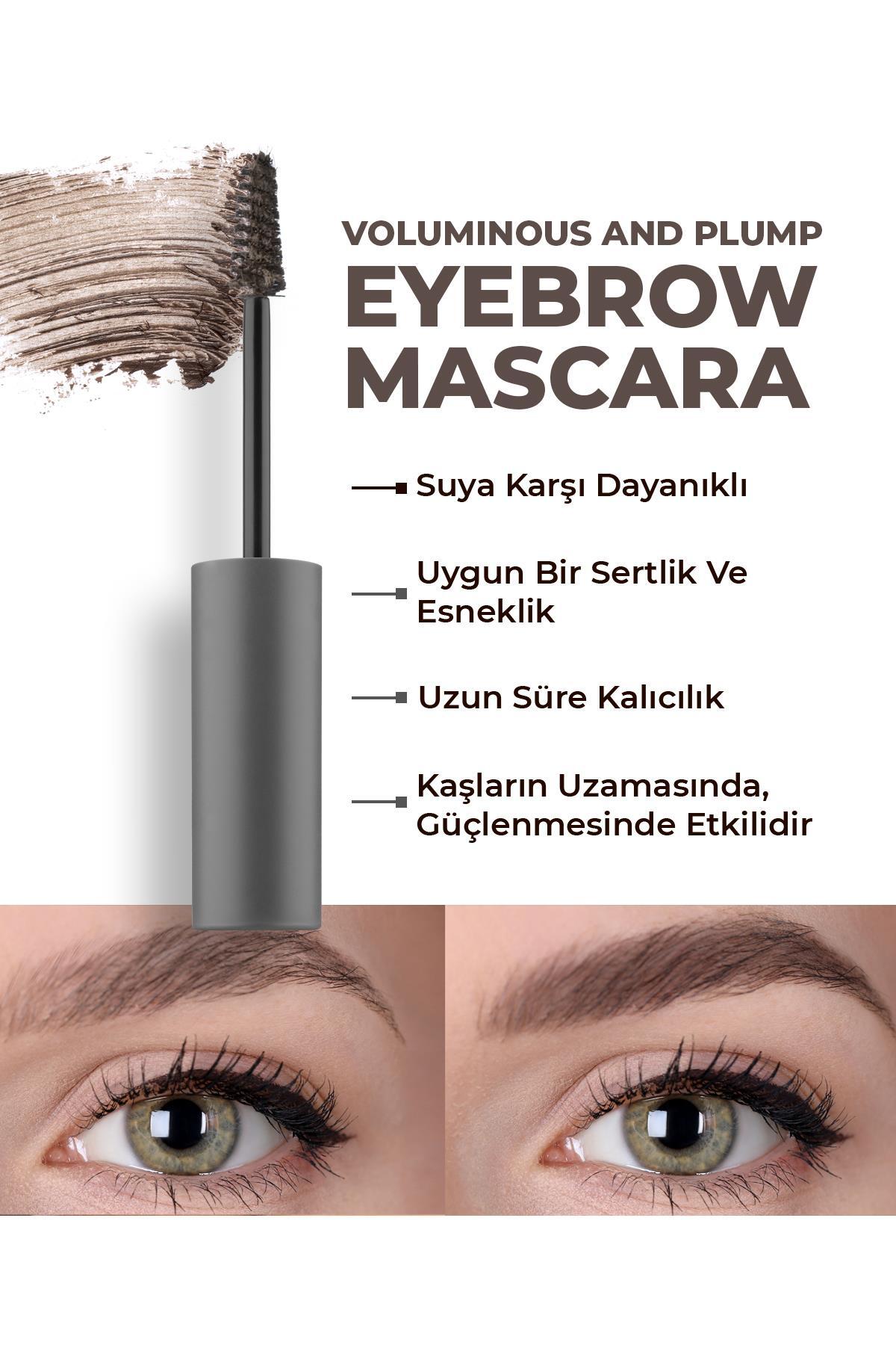 Alix Avien Suya Dayanıklı Kalıcı Etki Yoğun Pigmentli Kahverengi Kaş Sabitleyici Maskara - Eyebrow Mascara 802