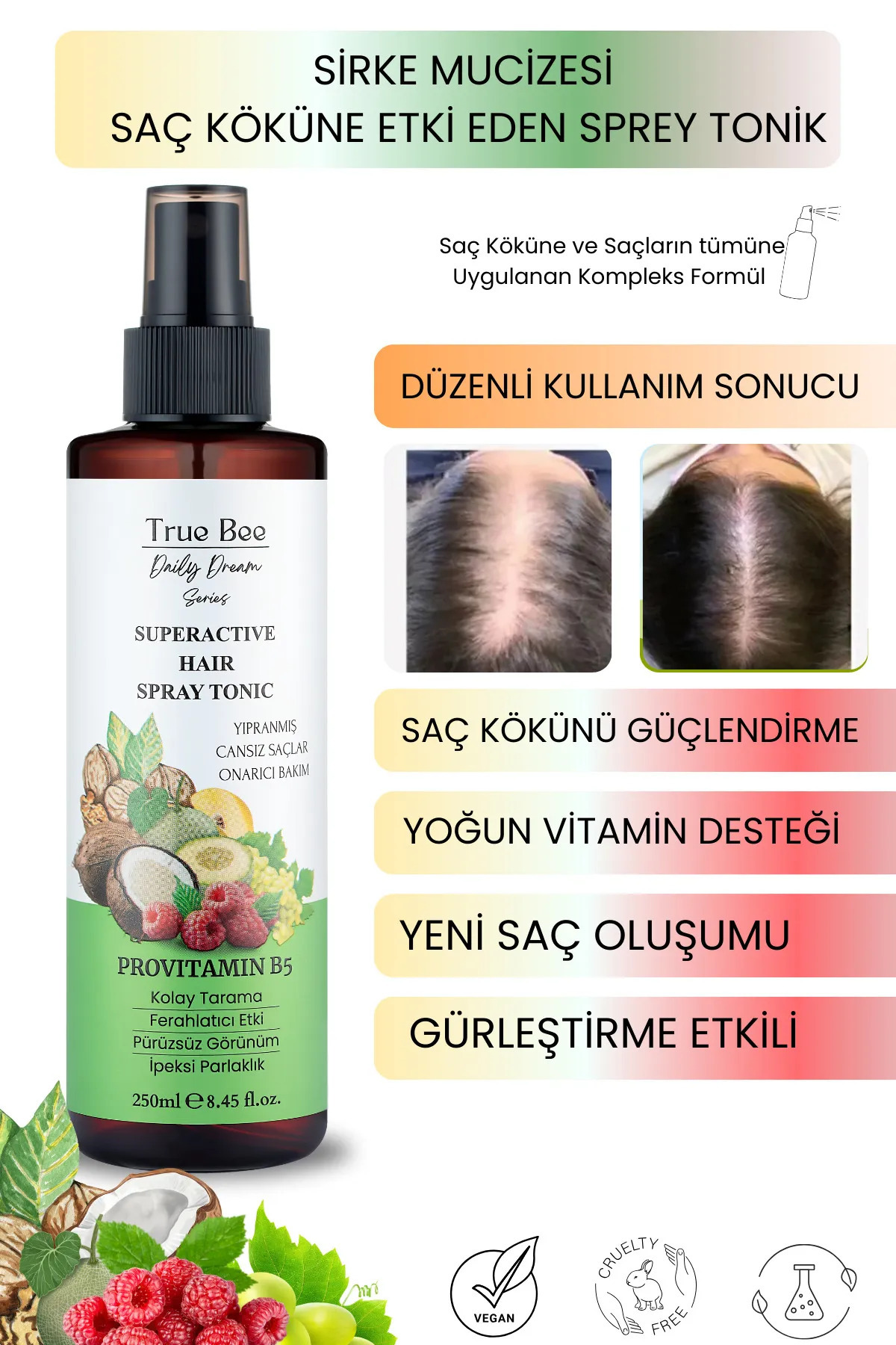 True Bee Superactive Saç Spreyi Tonik 250 ml