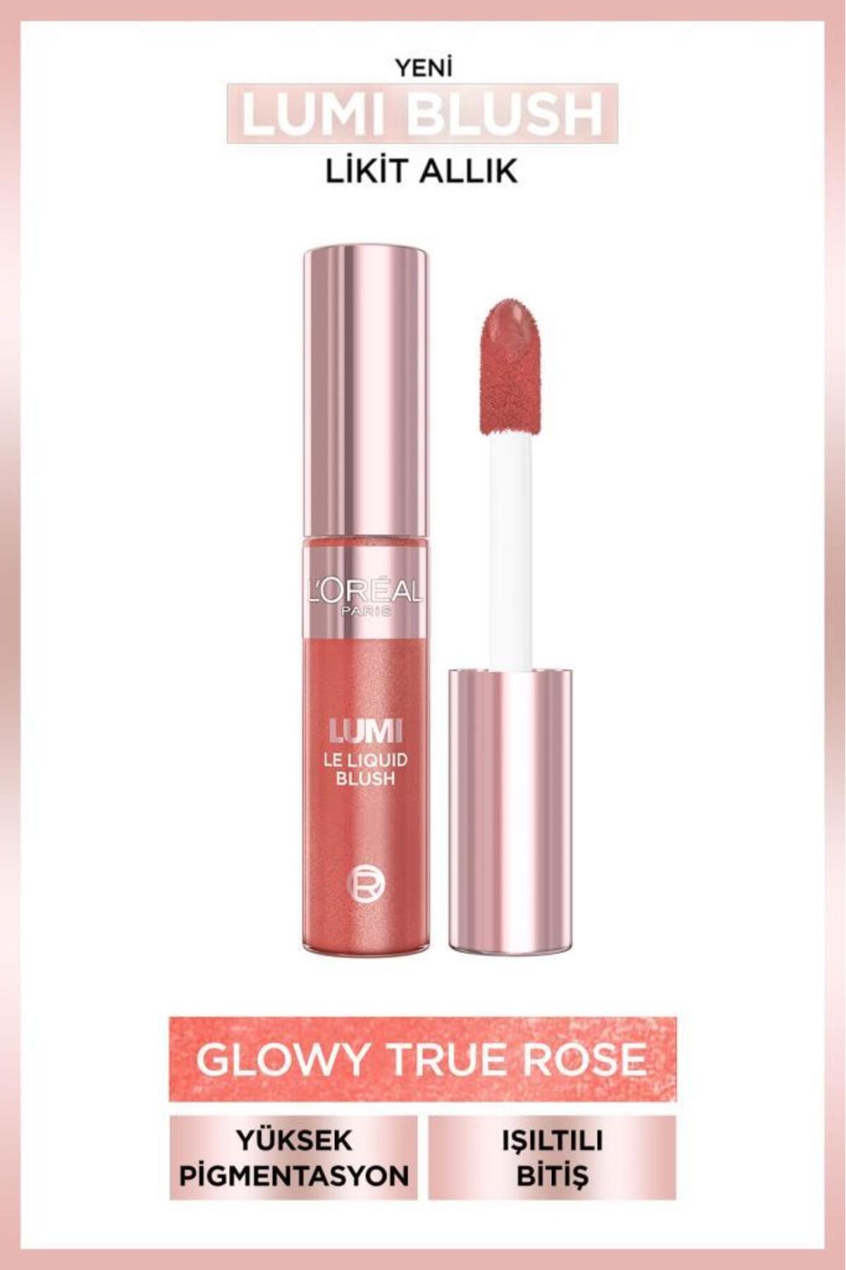 L'Oreal Paris Lumi Blush Likit Allık 630 Glowy True Rose - Pembe Tonlu, Aydınlık, Canlı ve Doğal Işıltı Veren