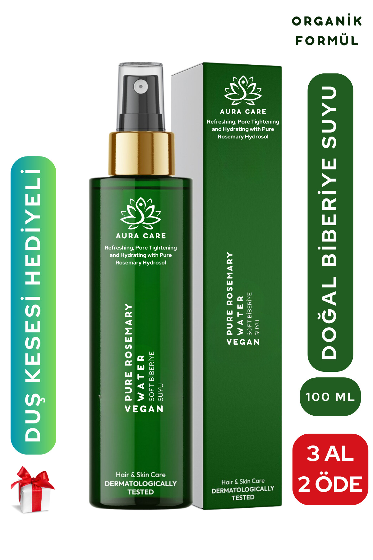 Aura Care Biberiye Suyu Saç Dökülme Karşıtı ve Hızlı Saç Uzatma Etkili Doğal Saç Toniği 100 ml