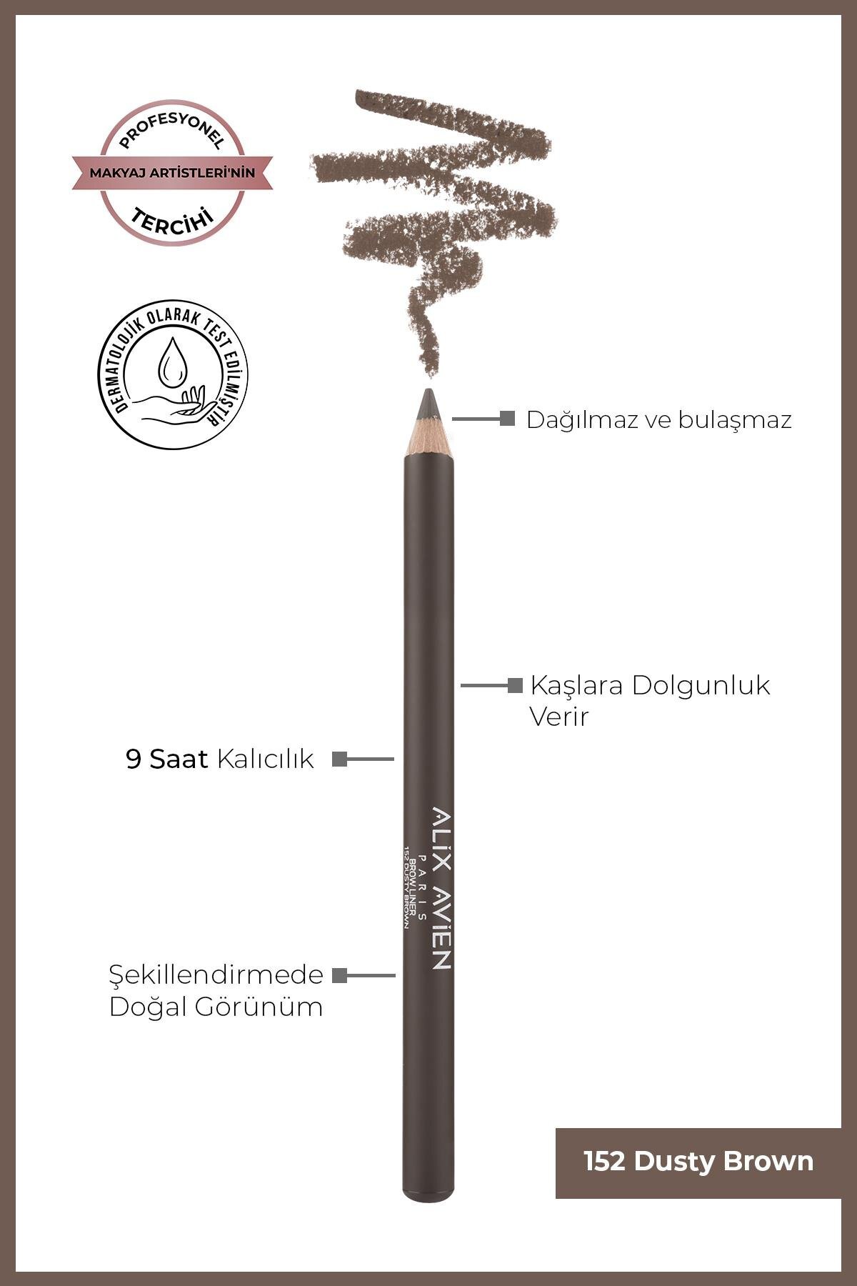 Alix Avien Uzun Süre Kalıcı, Belirginleştirici Şekillendirici Kahve Kaş Kalemi - Brow Liner 152 Dusty Brown