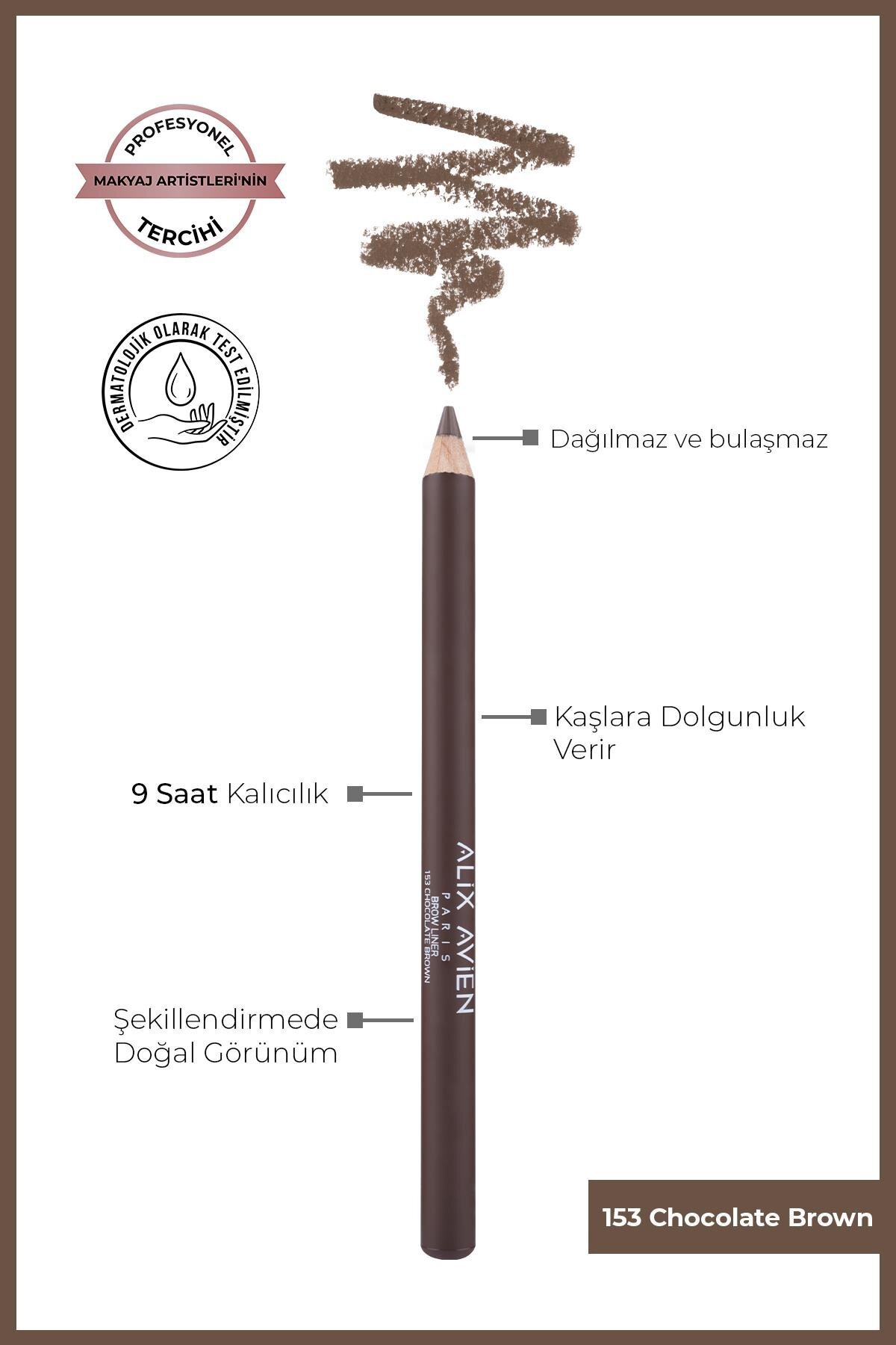 Alix Avien Uzun Süre Kalıcı, Belirginleştirici Şekillendirici Kahve Kaş Kalemi -brow Liner 153 Chocolate Brown