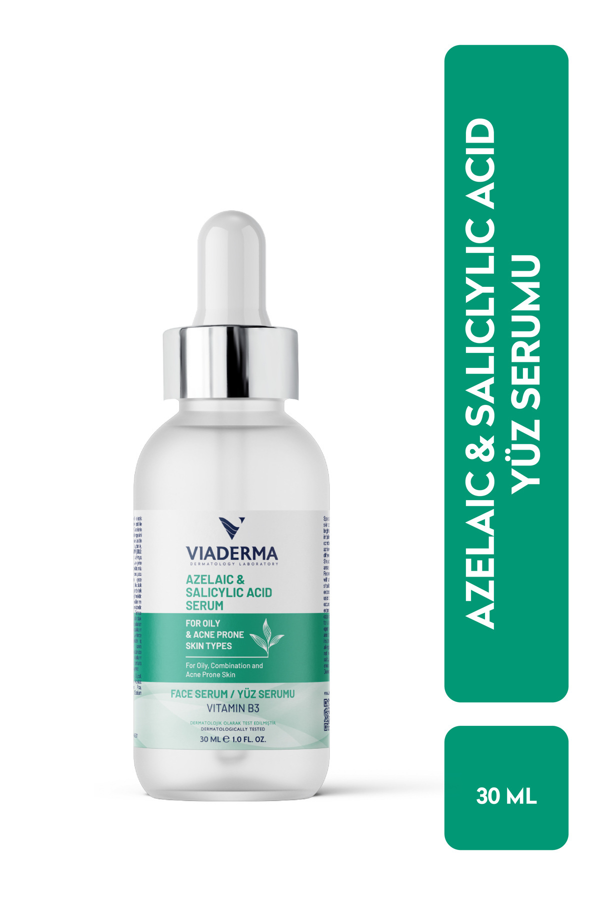 Viaderma Akne ve Siyah Nokta Karşıtı Azelaik ve Salisilik Asit Serum, Yağlı Ciltler