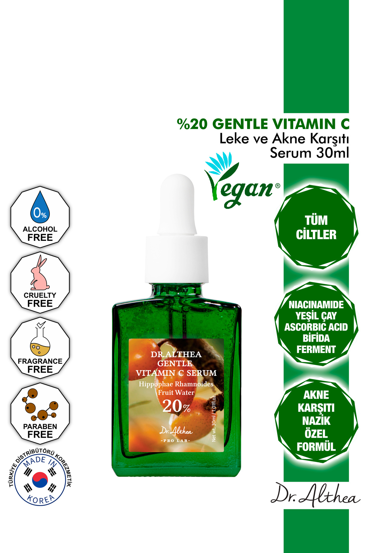 Dr.Althea %20 Gentle Vitamin C Serum - Leke Ve Karşıtı - 30ml