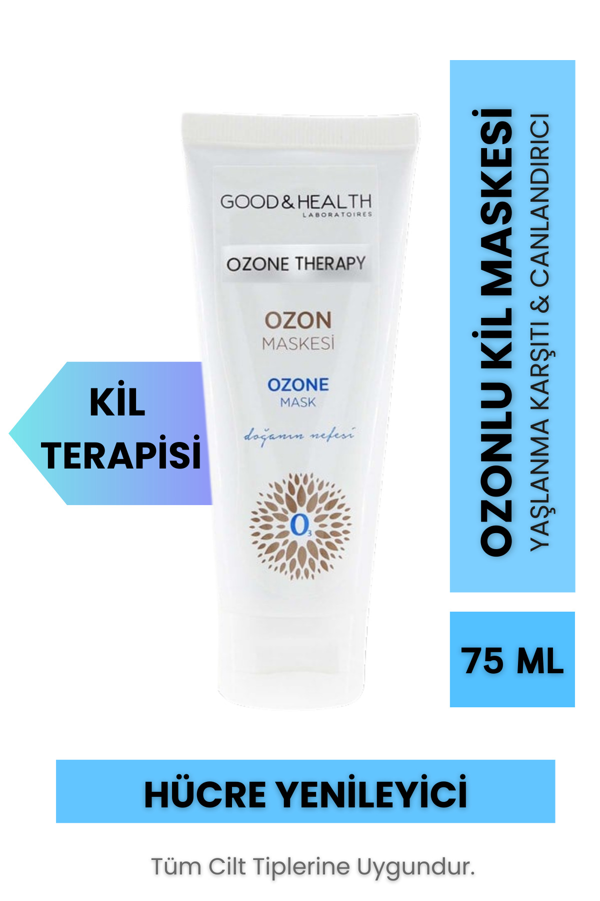 Good & Health Ozone Therapy Ozonlu Gözenek Sıkılaştırıcı Canlandırıcı Kil Yüz Maskesi 75 ml