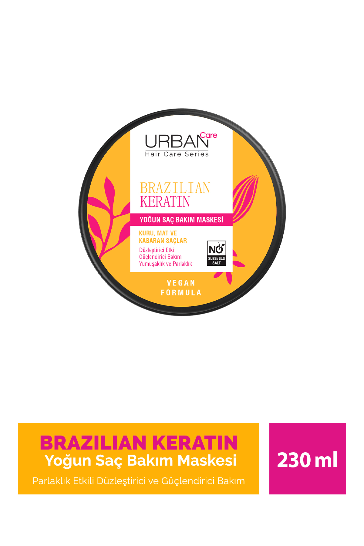 Urban Care Brezilya Keratin Düzleştirici Etkili Yoğun Saç Bakım Maskesi-230 ml-vegan