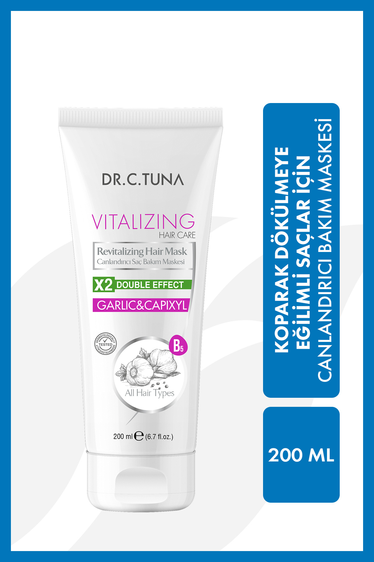 Farmasi Dr. C. Tuna Vitalizing Sarımsak & Capixyl Koparak Dökülen Saçlar İçin Bakım Maskesi 200 ml