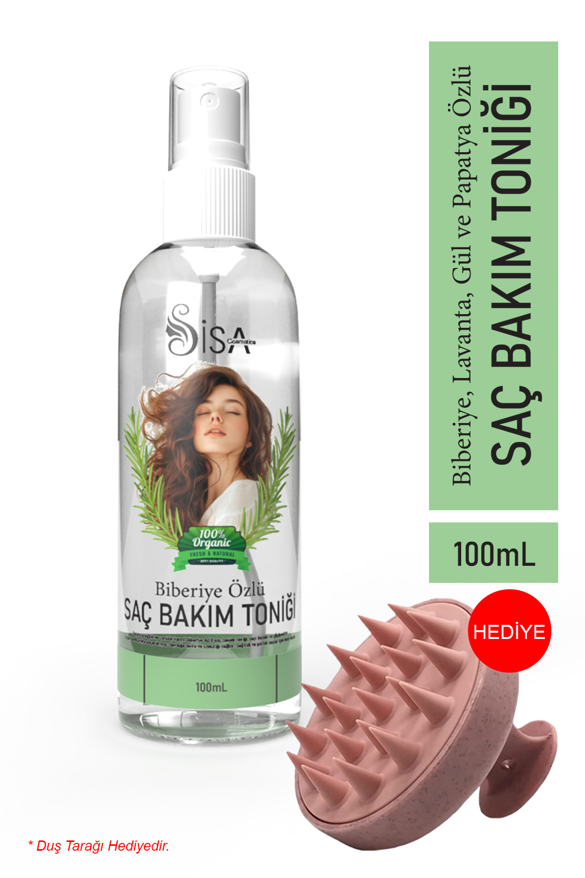 SİSA Cosmetics BİBERİYE , PAPATYA ,LAVANTA , GÜL ÖZLÜ SAÇ BAKIM Güçlendirici Saç Toniği %100 Doğal