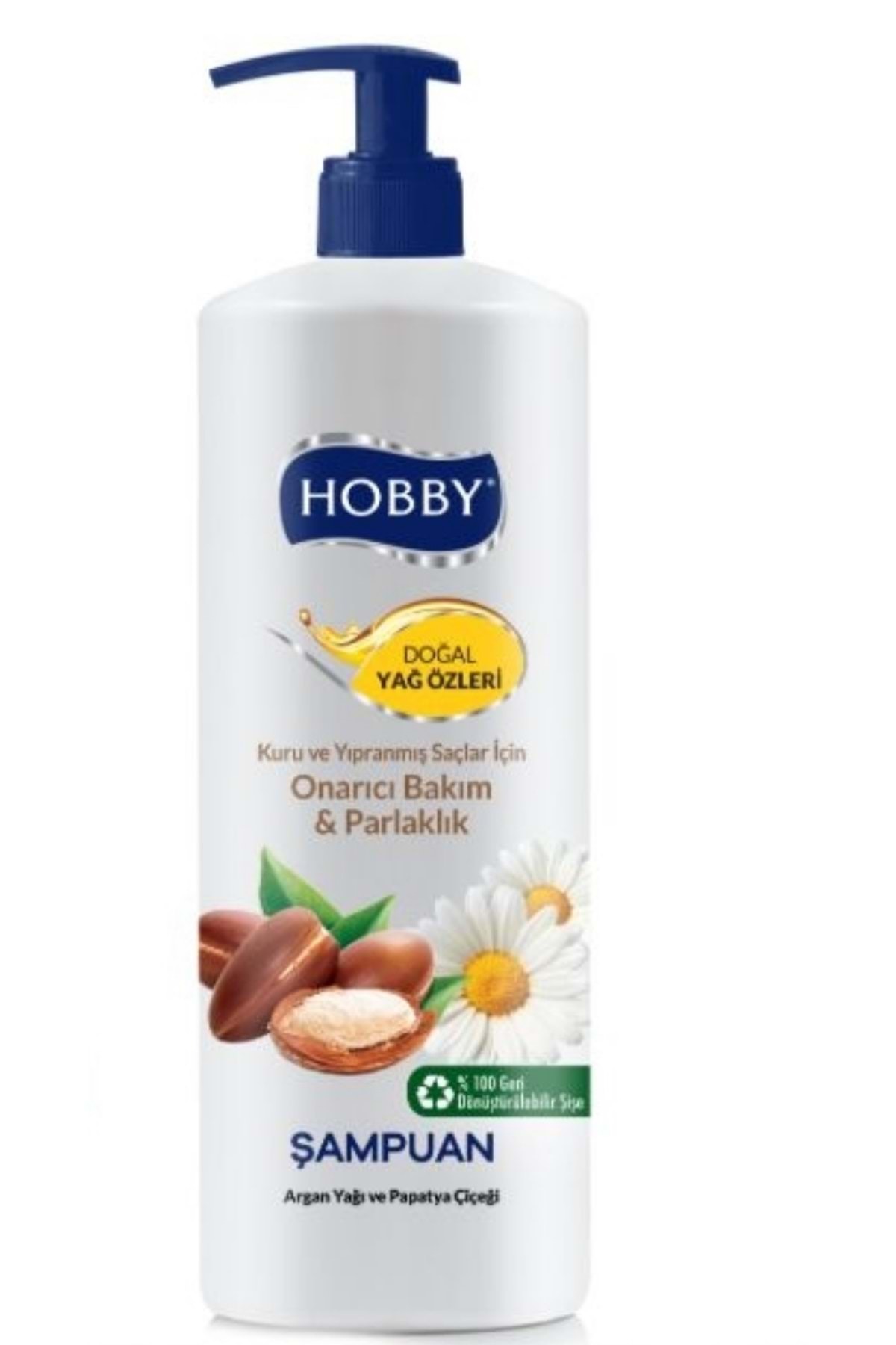 Hobby Argan Yağı ve Papatya Çiçeği Şampuan Kuru veYıpranmış Saçlar İçin 1000 ML
