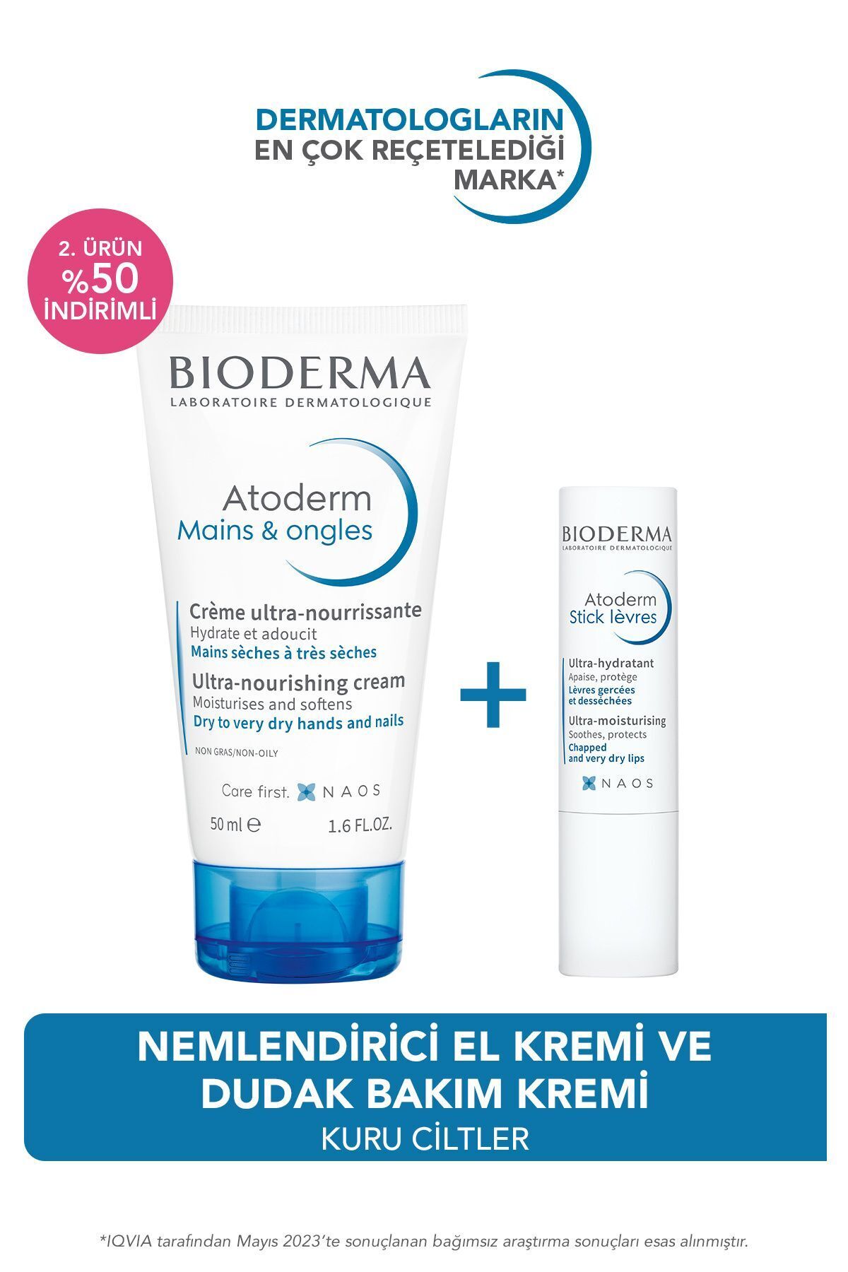 Bioderma Atoderm El Kremi ve Dudak Bakım Kremi İkilisi