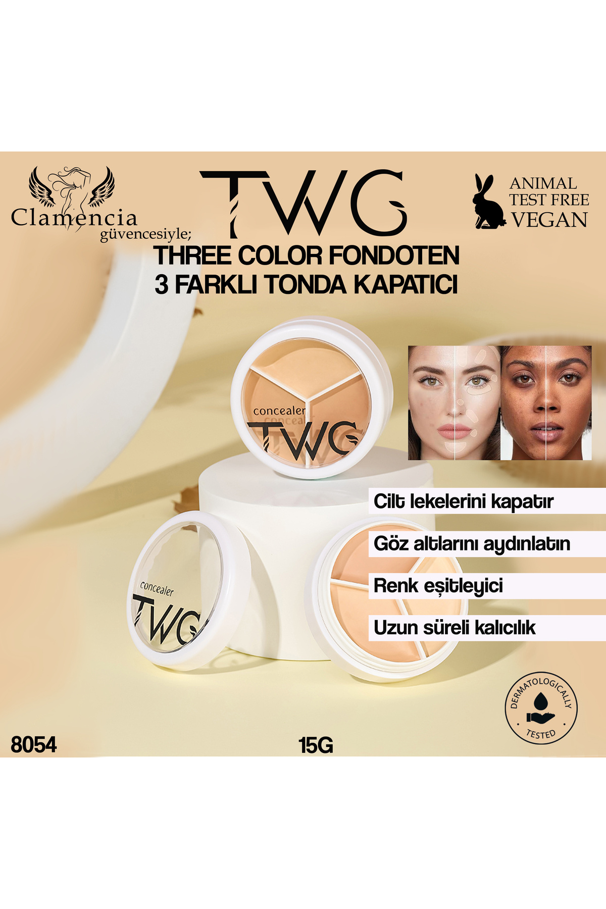 twg Three Color Fondoten 3 Farklı Tonda Kapatıcı