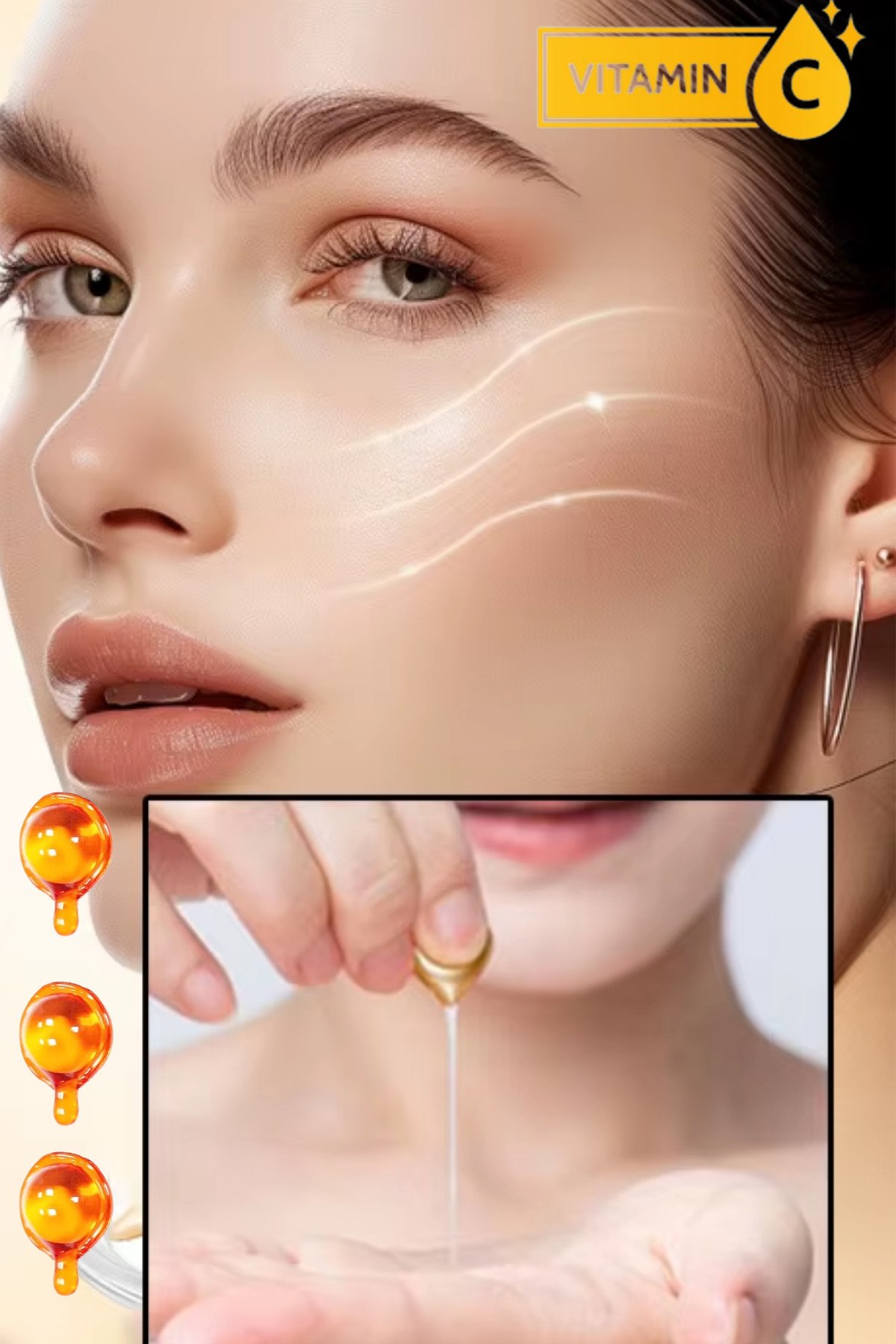 Uni zer 20li C Vitamin Kapsülleri Yüz Saç Nemlendirici Kapsül Serum Face Capcule
